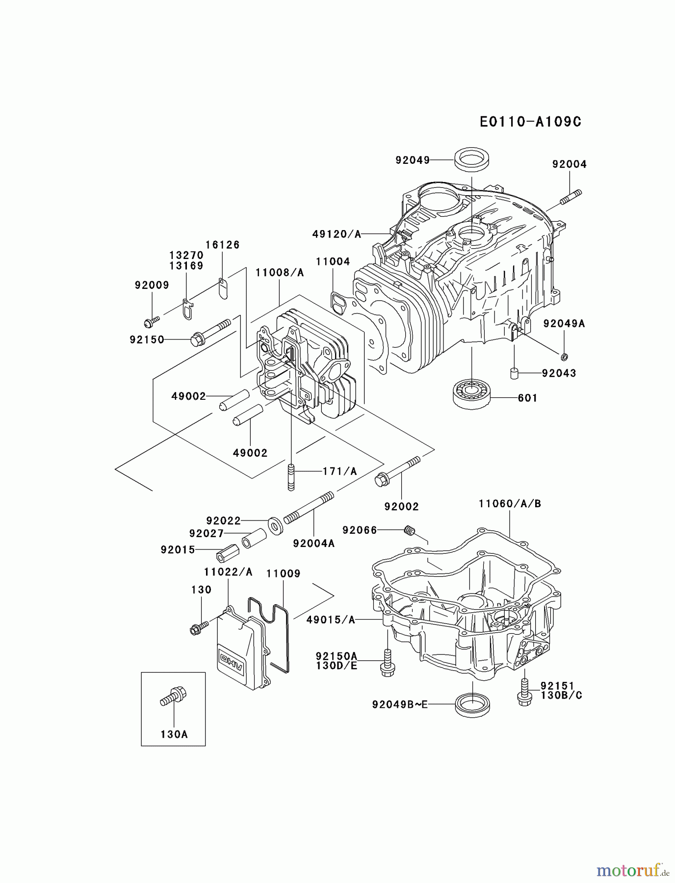  Kawasaki Motoren Motoren Vertikal FA210V - AS02 bis FH641V - DS24 FC540V-FS16 - Kawasaki FC540V 4-Stroke Engine CYLINDER/CRANKCASE #2