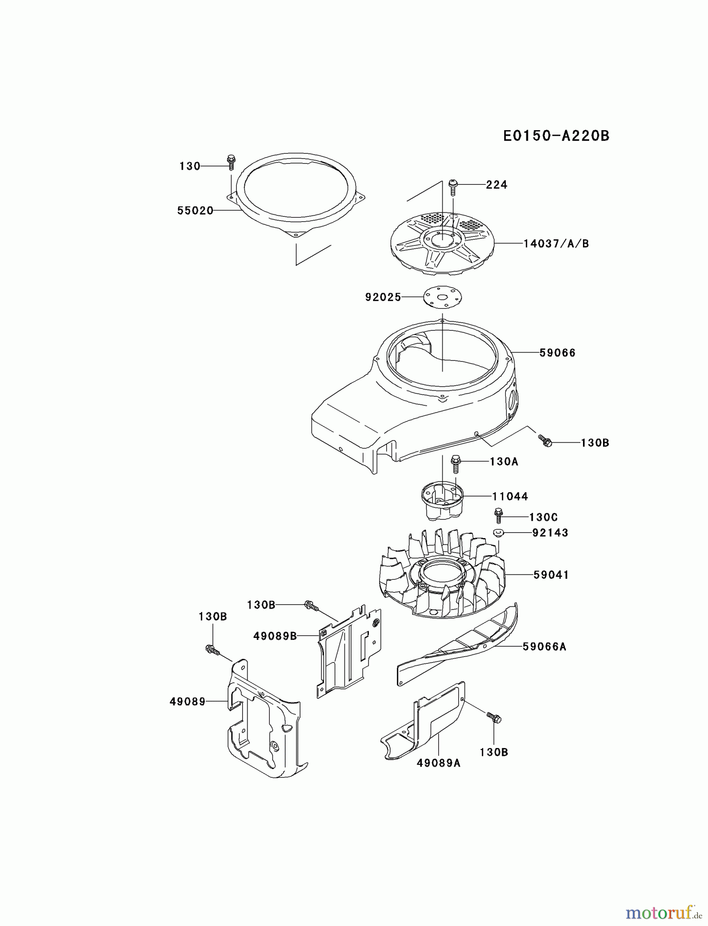  Kawasaki Motoren Motoren Vertikal FA210V - AS02 bis FH641V - DS24 FC540V-KS03 - Kawasaki FC540V 4-Stroke Engine COOLING-EQUIPMENT