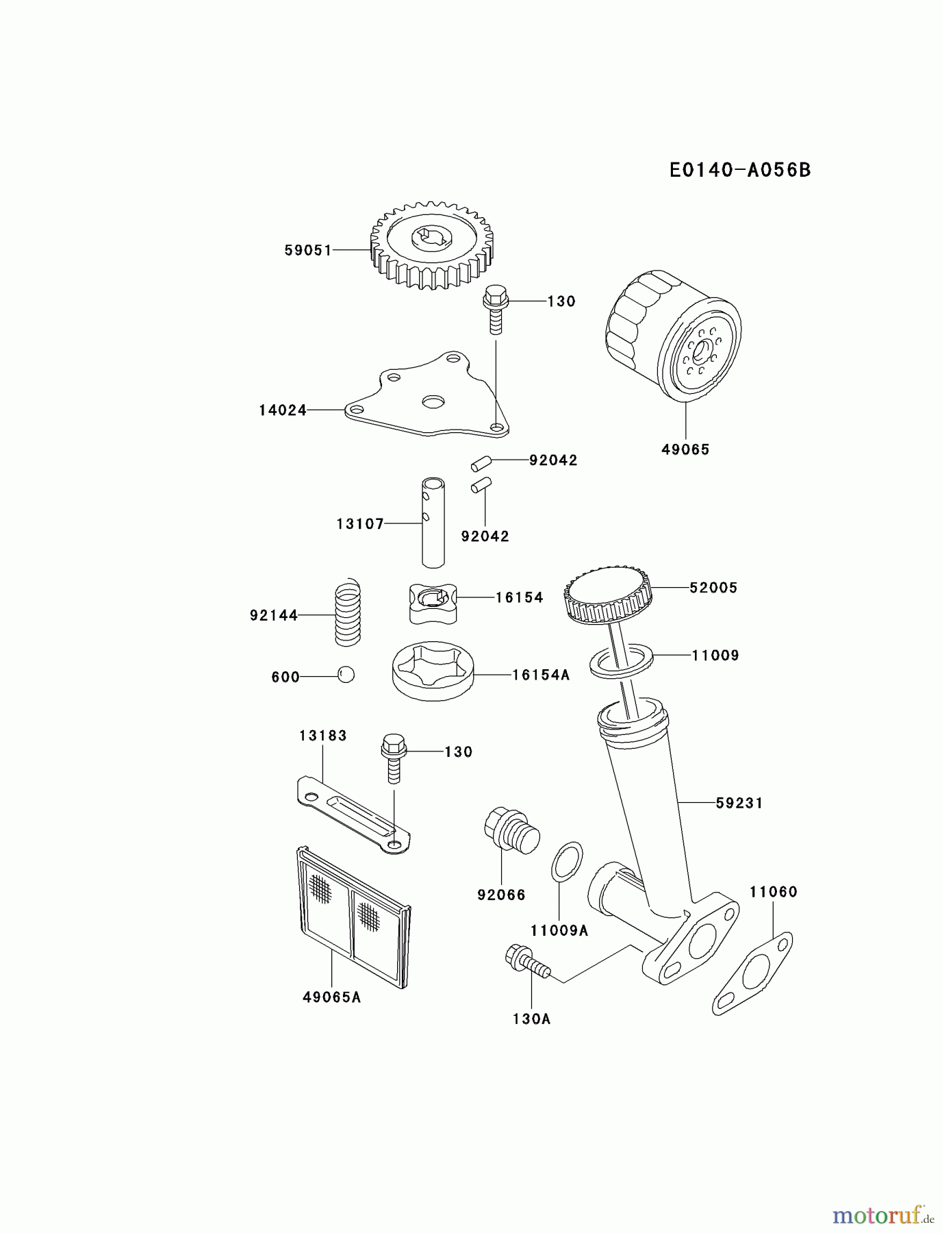  Kawasaki Motoren Motoren Vertikal FA210V - AS02 bis FH641V - DS24 FD440V-AS02 - Kawasaki FD440V 4-Stroke Engine LUBRICATION-EQUIPMENT