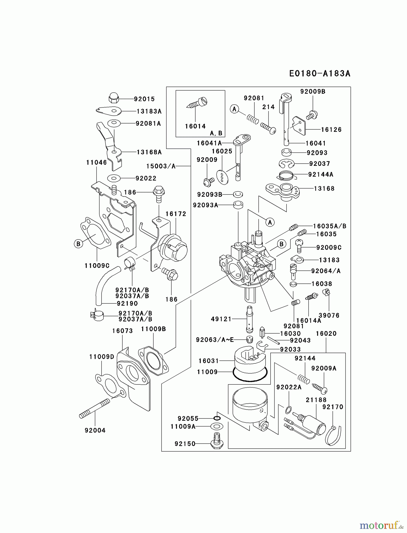  Kawasaki Geräte Stromerzeuger GEF00A-DS00 (GE5000AS) - Kawasaki Generator CARBURETOR #1