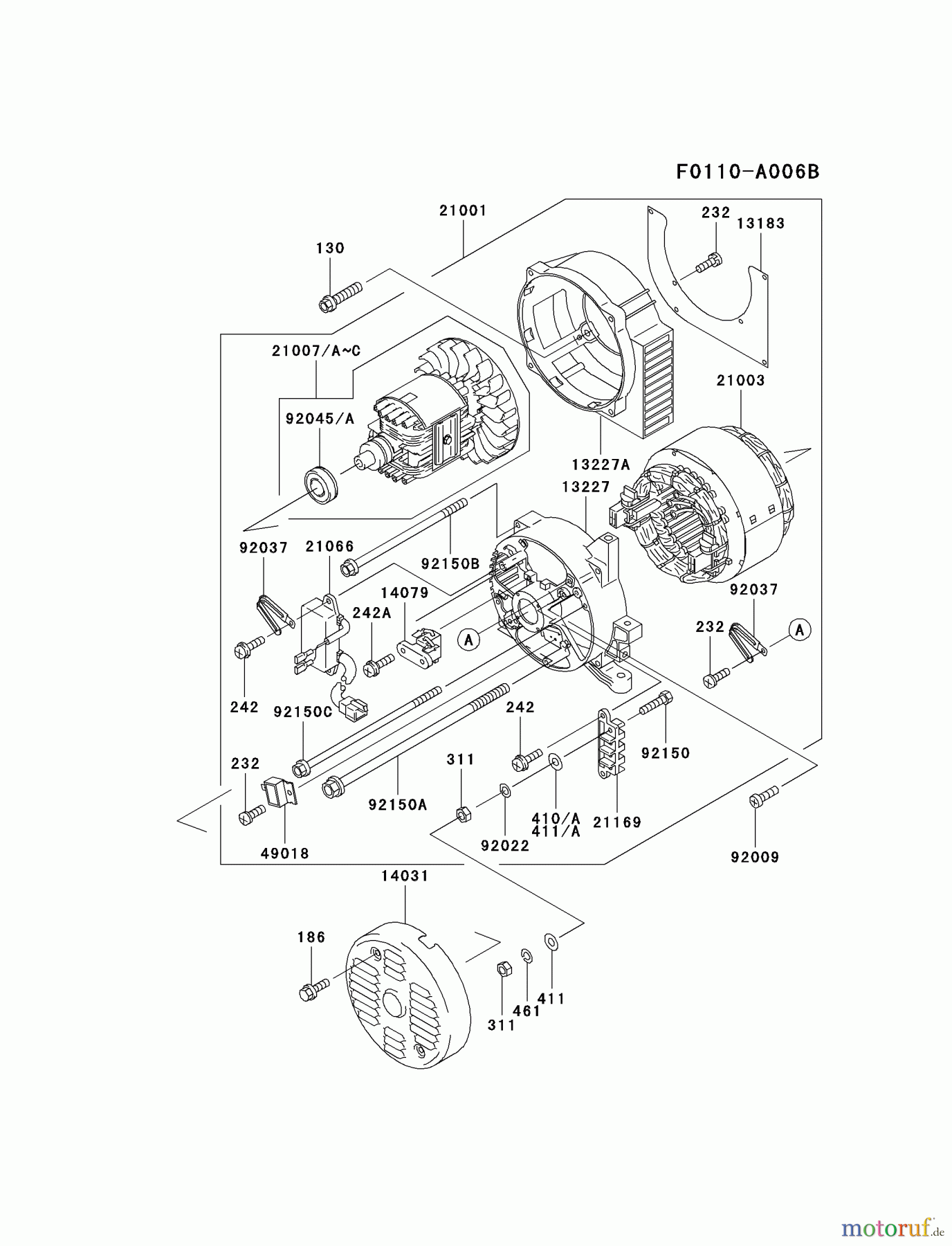  Kawasaki Geräte Stromerzeuger GEF00A-DS00 (GE5000AS) - Kawasaki Generator GENERATOR