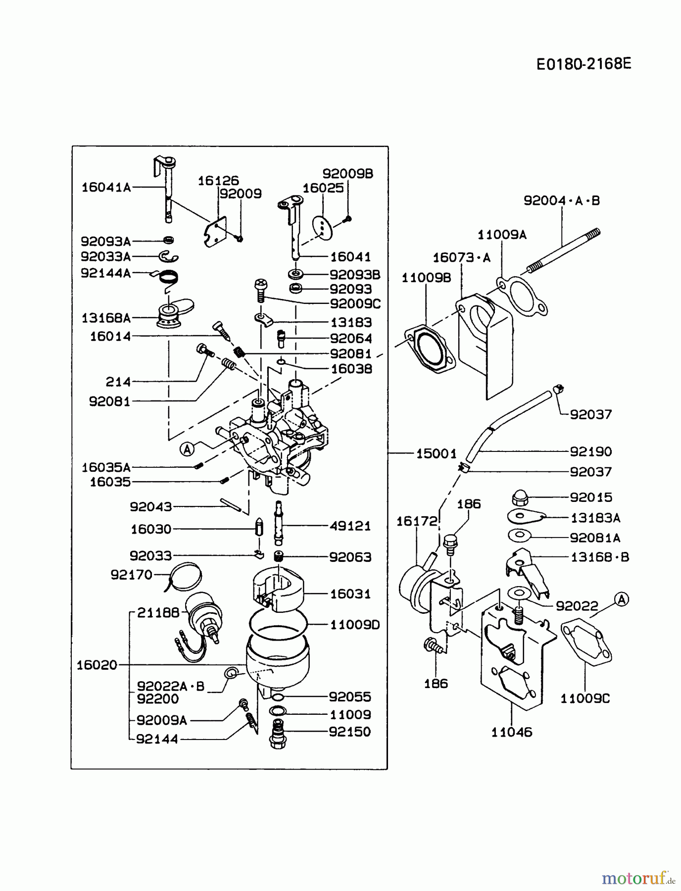  Kawasaki Geräte Stromerzeuger GER00A-AS00 (GE4000AS) - Kawasaki Generator CARBURETOR #2