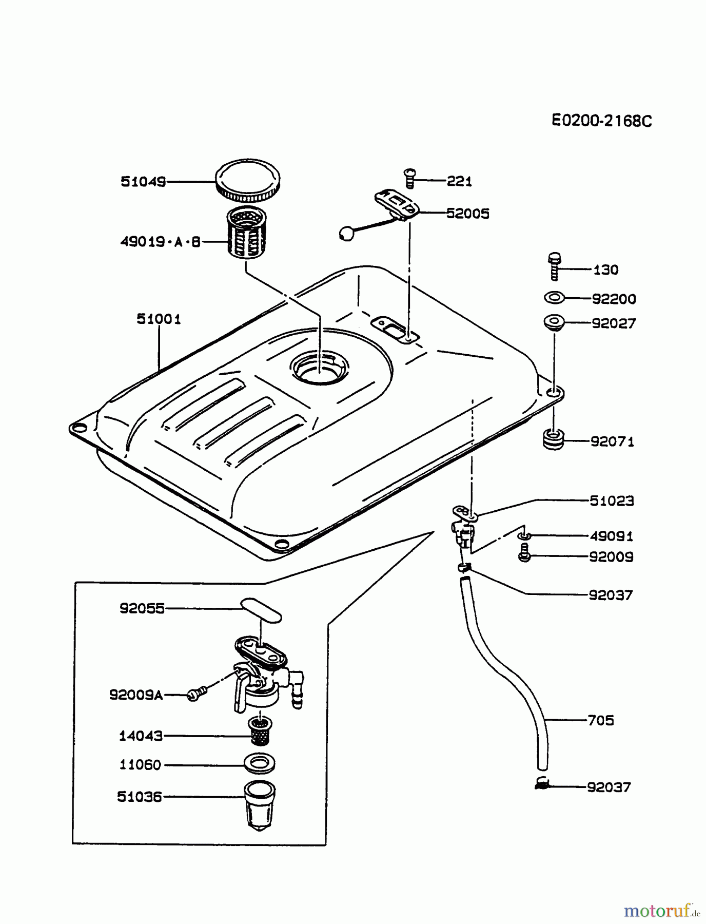  Kawasaki Geräte Stromerzeuger GER00A-AS00 (GE4000AS) - Kawasaki Generator FUEL-TANK/FUEL-VALVE