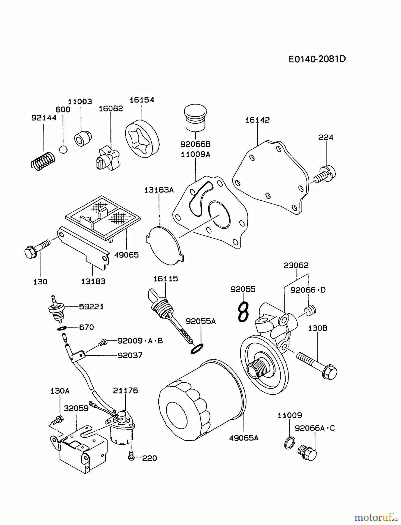  Kawasaki Geräte Stromerzeuger GER50A-AS00 (GE4500AS) - Kawasaki Generator LUBRICATION-EQUIPMENT