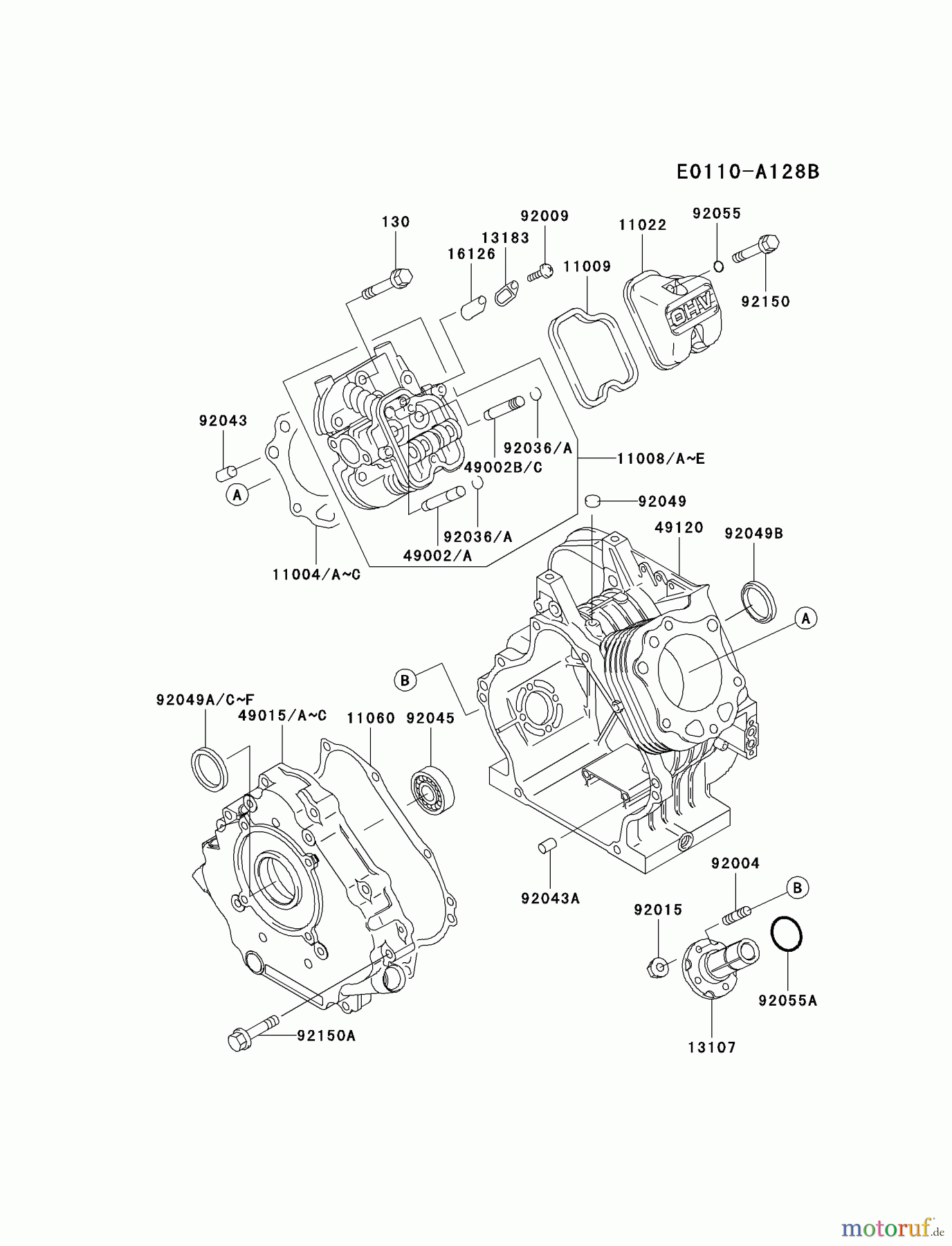  Kawasaki Geräte Stromerzeuger GER30A-AS01 (GE4300A) - Kawasaki Generator CYLINDER/CRANKCASE #1