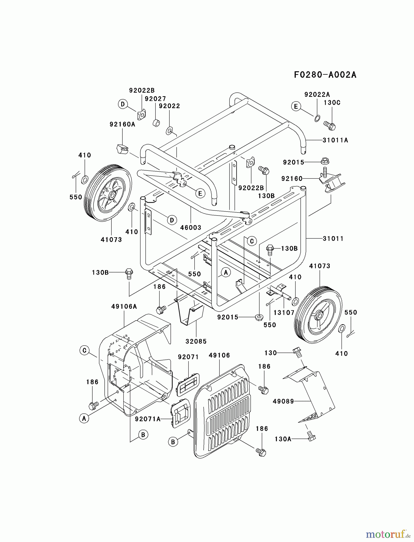  Kawasaki Geräte Stromerzeuger GER30A-BS01 (GE4300A) - Kawasaki Generator FRAME