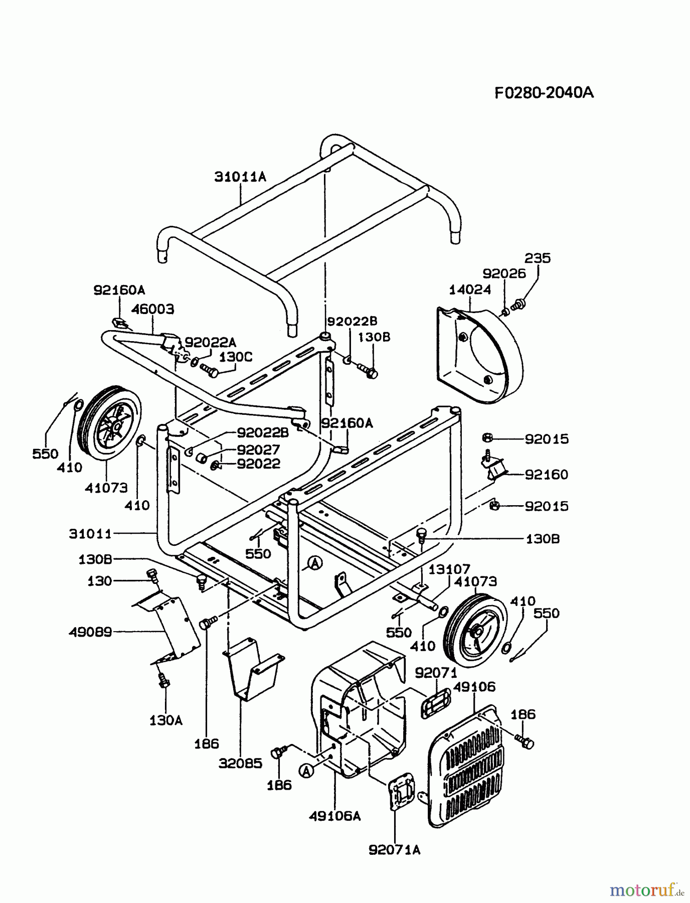  Kawasaki Geräte Stromerzeuger GER50A-AS00 (GE4500AS) - Kawasaki Generator FRAME