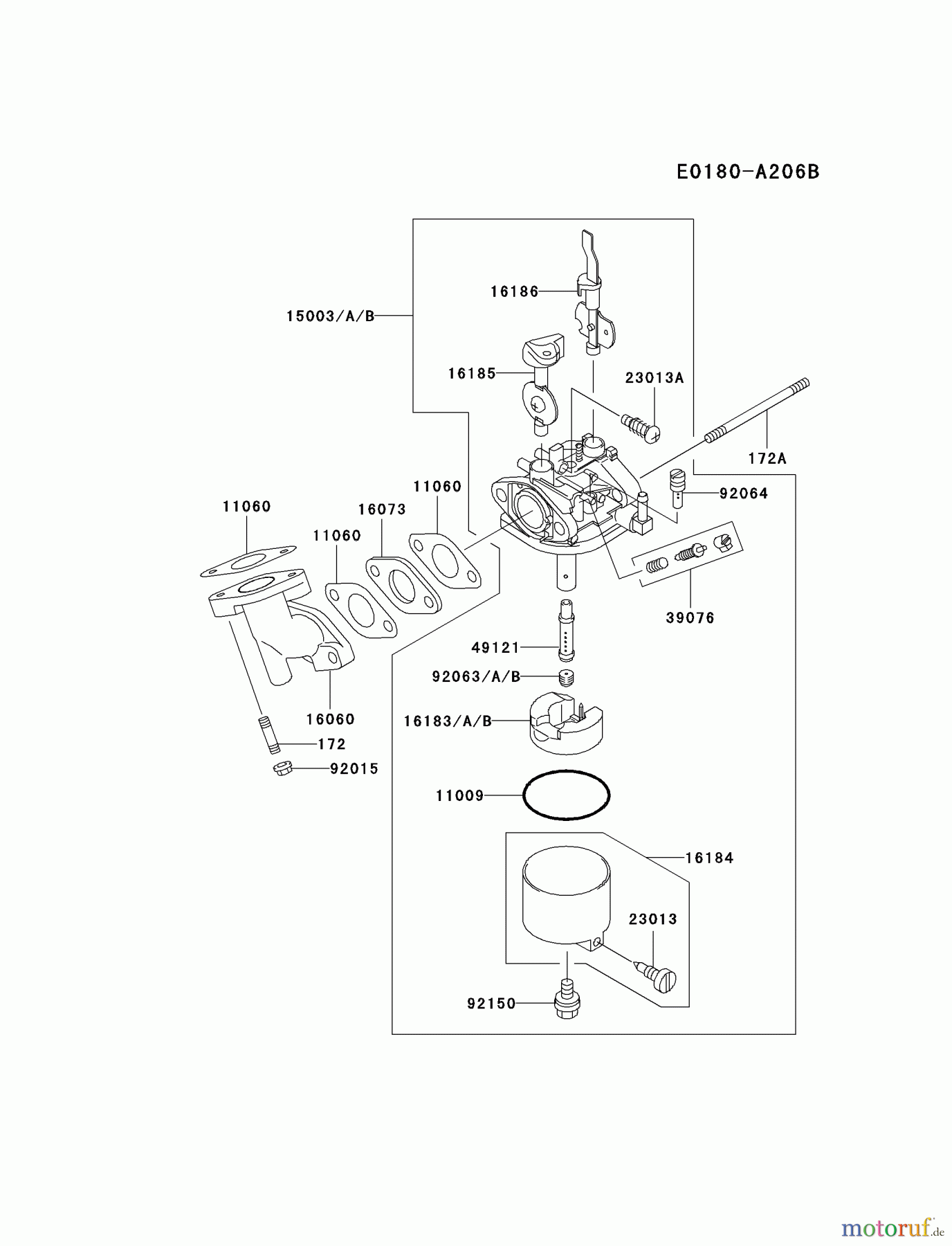  Kawasaki Geräte Stromerzeuger GEW20A-DS01 (GE2200A) - Kawasaki Generator CARBURETOR