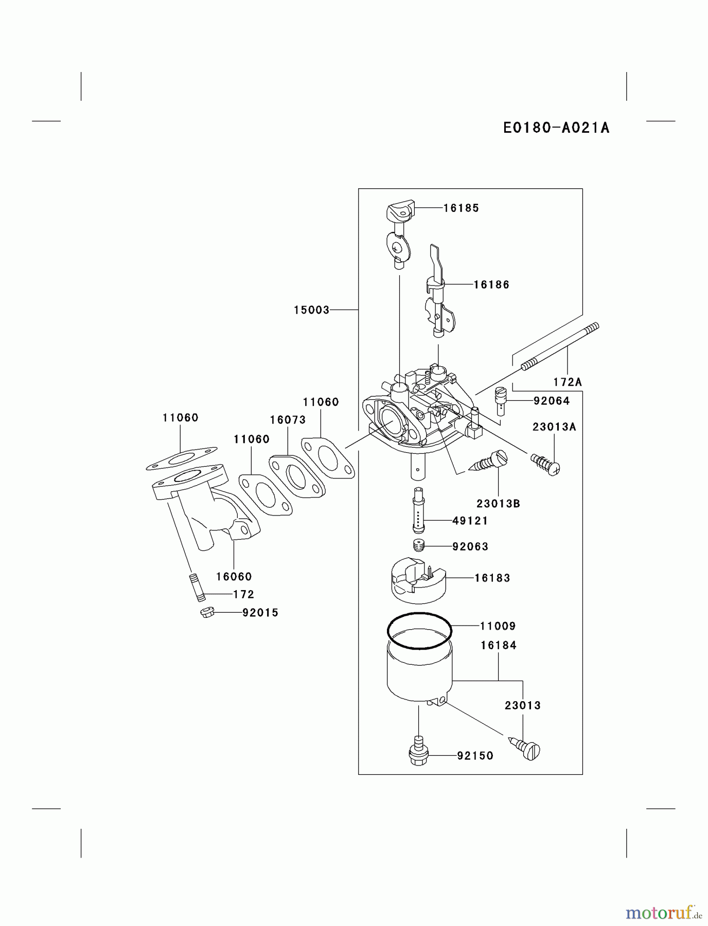  Kawasaki Geräte Stromerzeuger GEW90A-BS01 (GE2900A) - Kawasaki Generator CARBURETOR #1