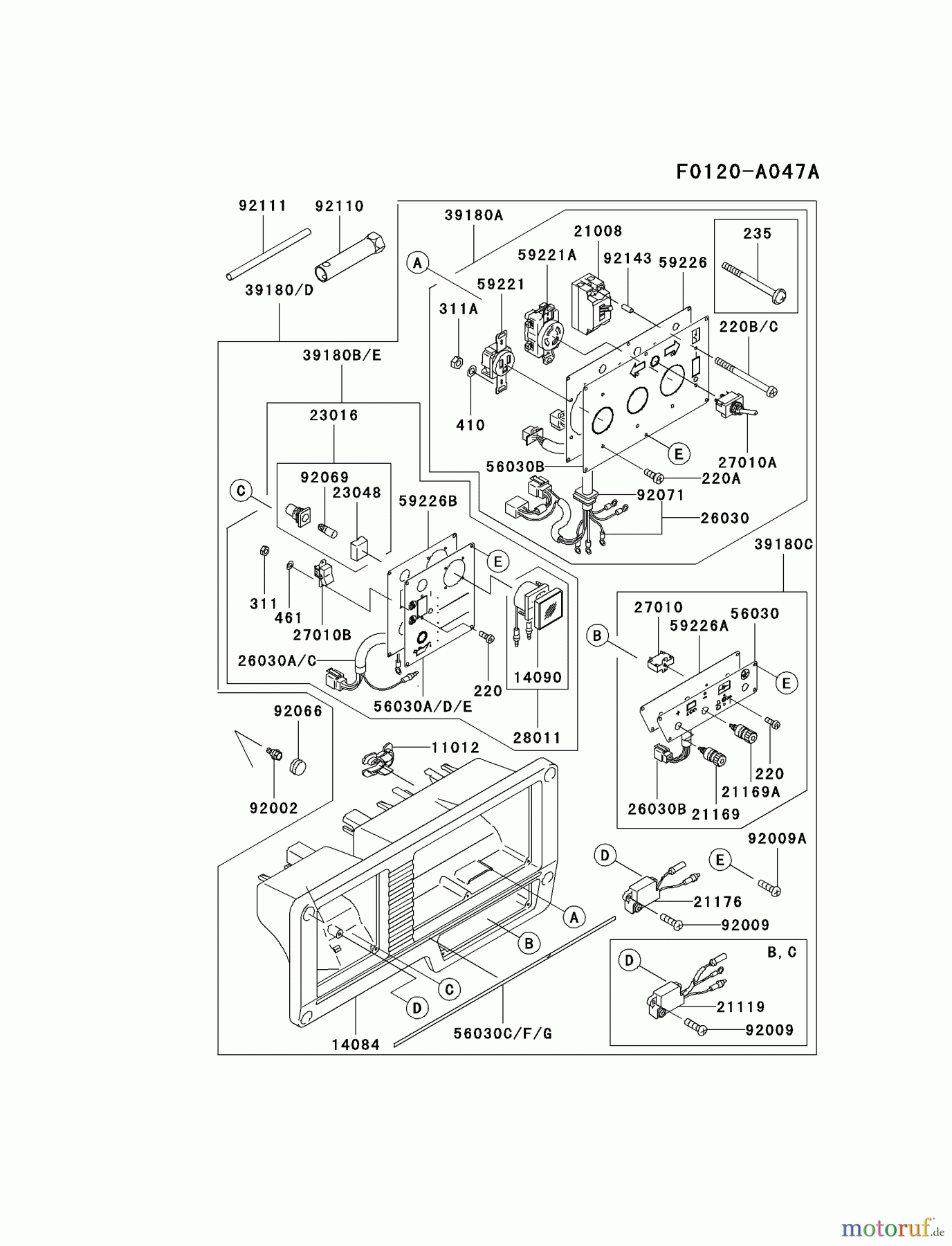  Kawasaki Geräte Stromerzeuger GEW90A-BS01 (GE2900A) - Kawasaki Generator CONTROL-PANEL #4