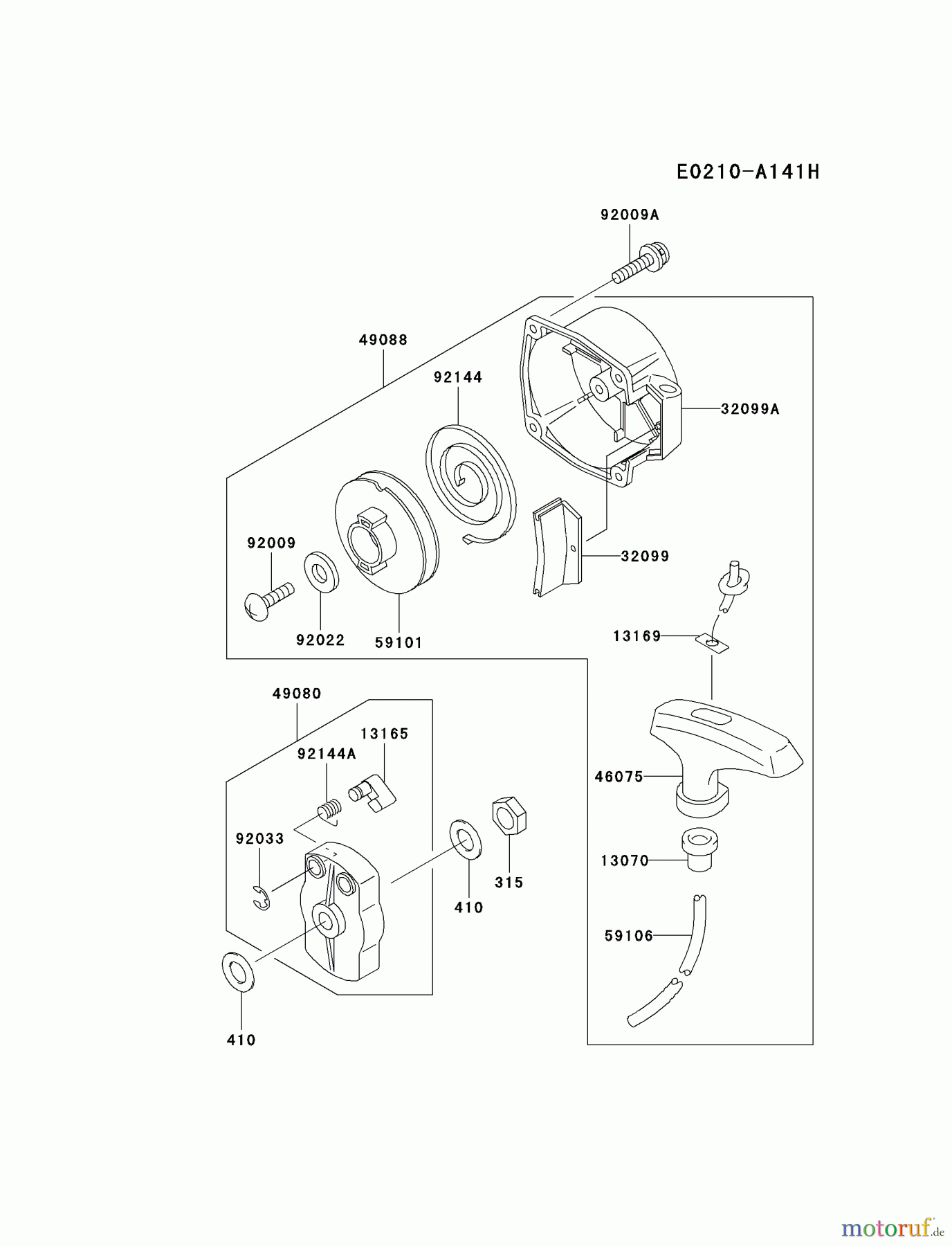  Kawasaki Geräte Bläser / Sauger / Häcksler / Zerkleinerer HG700A-AS00 (KRB700B) - Kawasaki Backpack Blower STARTER