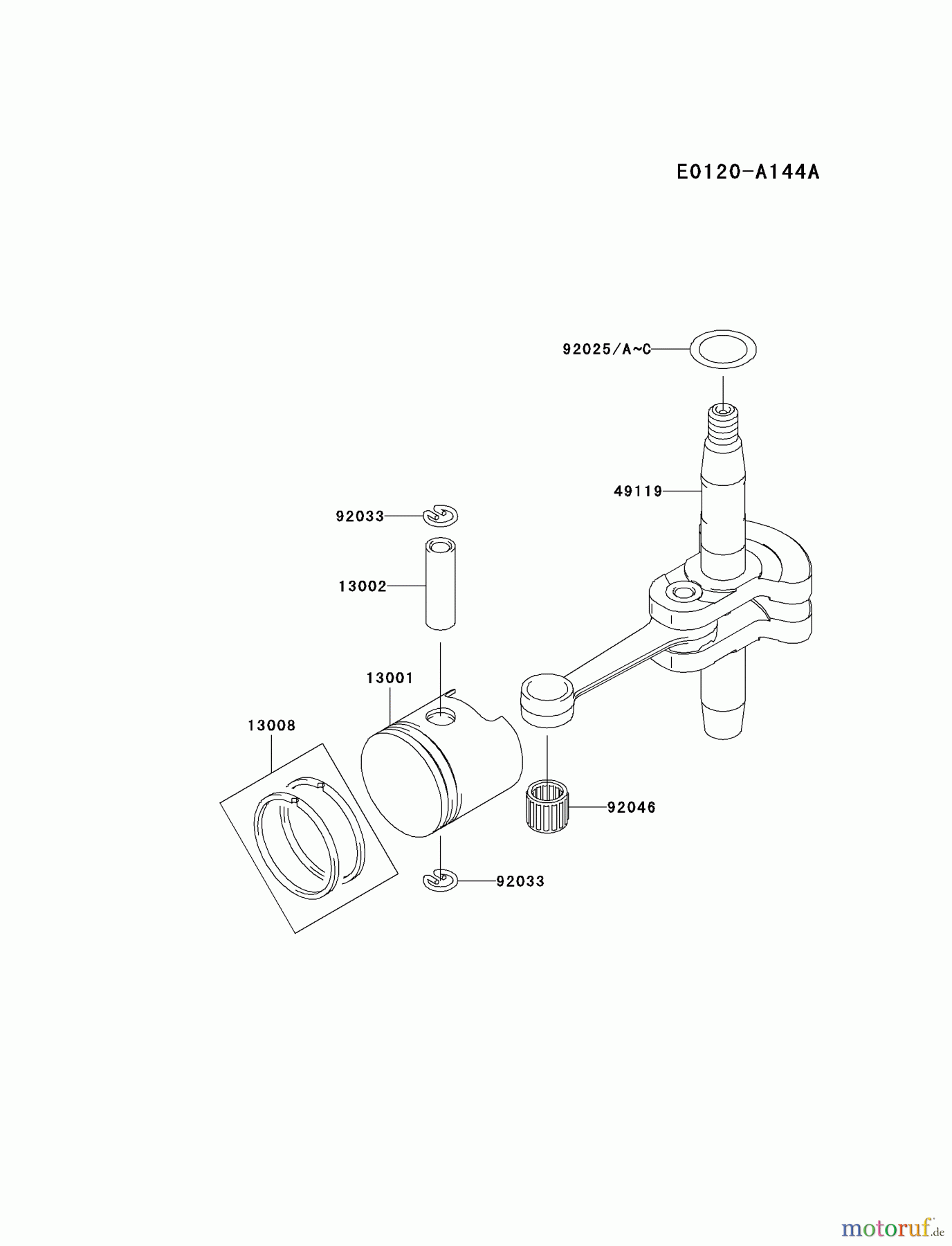  Kawasaki Geräte Heckenscheren HB600A-AS00 (KHD600A) - Kawasaki Hedge Trimmer PISTON/CRANKSHAFT