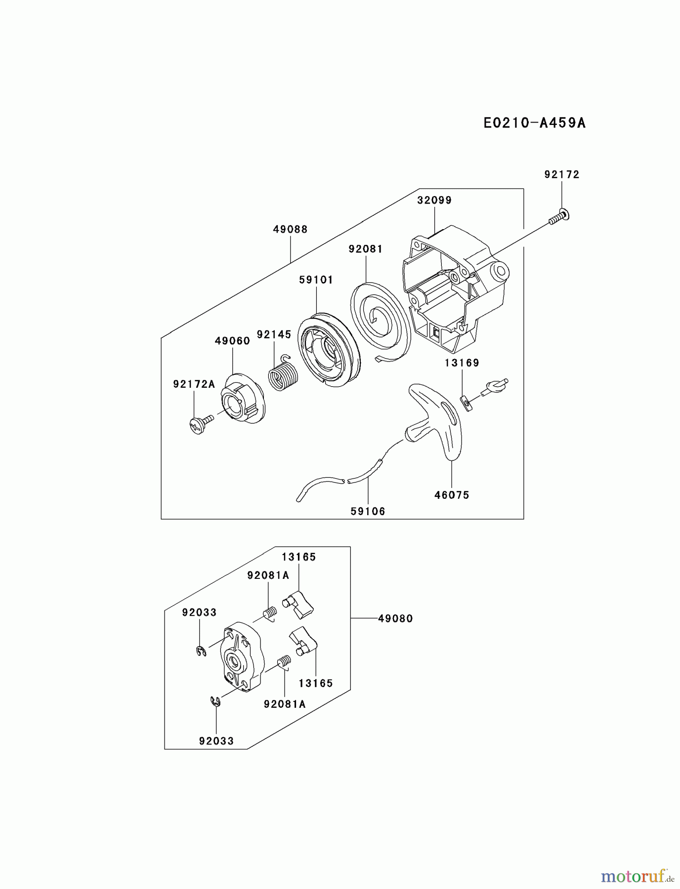  Kawasaki Geräte Trimmer, Faden / Bürste KTF27A-A3 (KTF27A) - Kawasaki Grass Trimmer STARTER