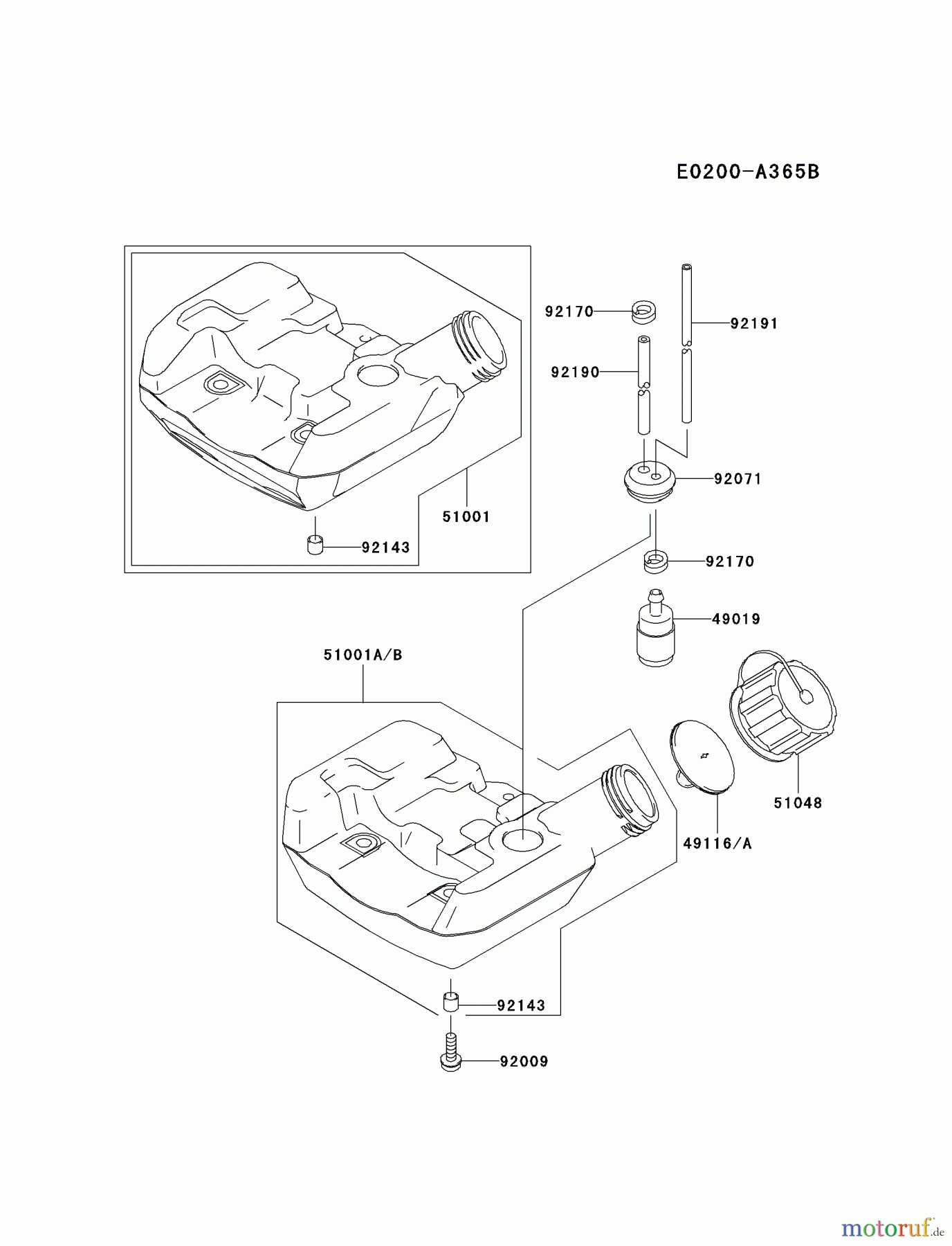  Kawasaki Geräte Trimmer, Faden / Bürste HA023F-AS01 (KBL23A) - Kawasaki Brush Cutter FUEL-TANK/FUEL-VALVE