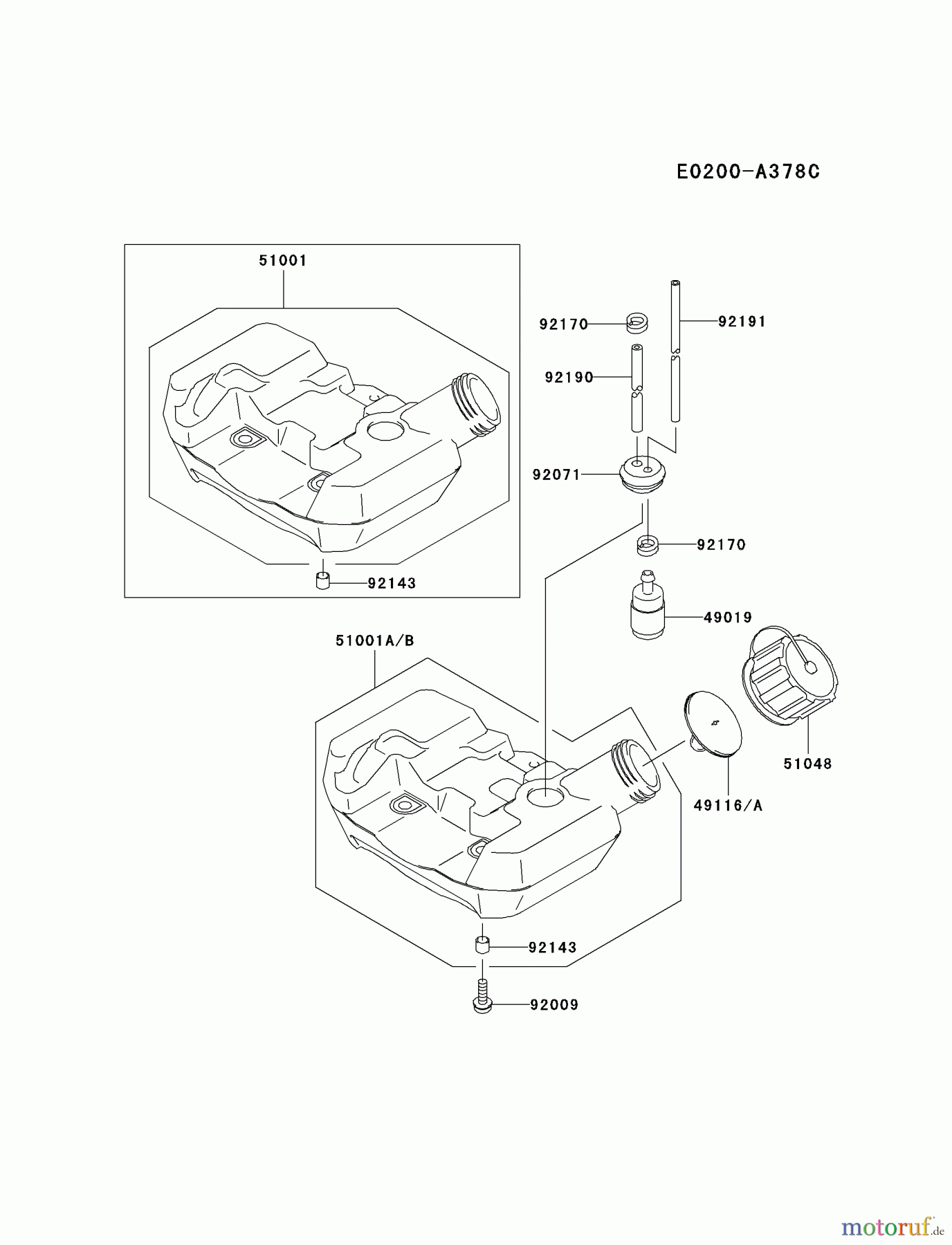  Kawasaki Geräte Trimmer, Faden / Bürste HA026F-BS01 (KBL26A) - Kawasaki Brush Cutter FUEL-TANK/FUEL-VALVE