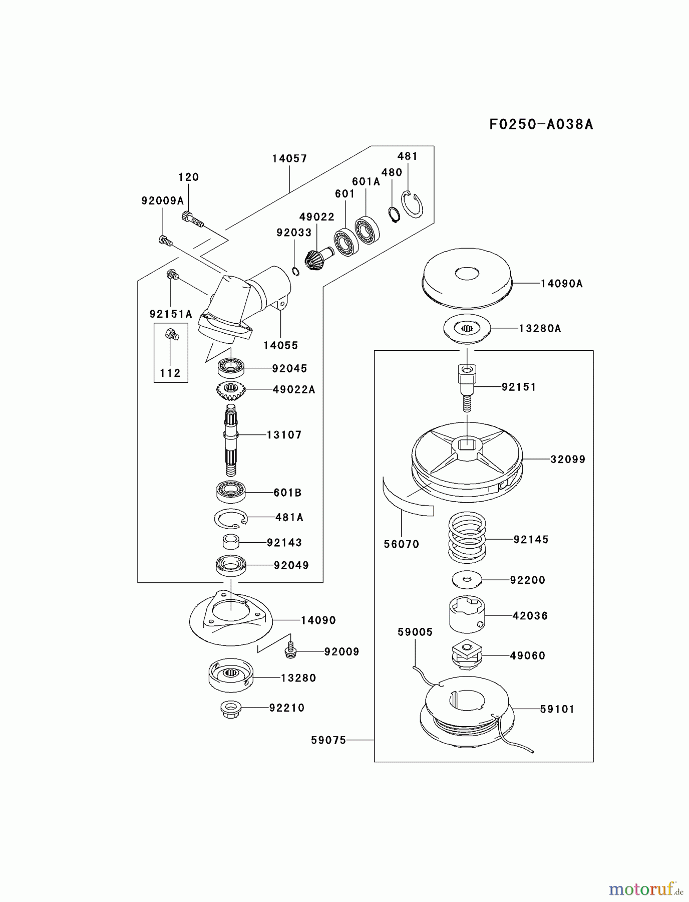  Kawasaki Geräte Trimmer, Faden / Bürste HA034F-AS01 (KBL34A) - Kawasaki Brush Cutter CASE/CUTTER