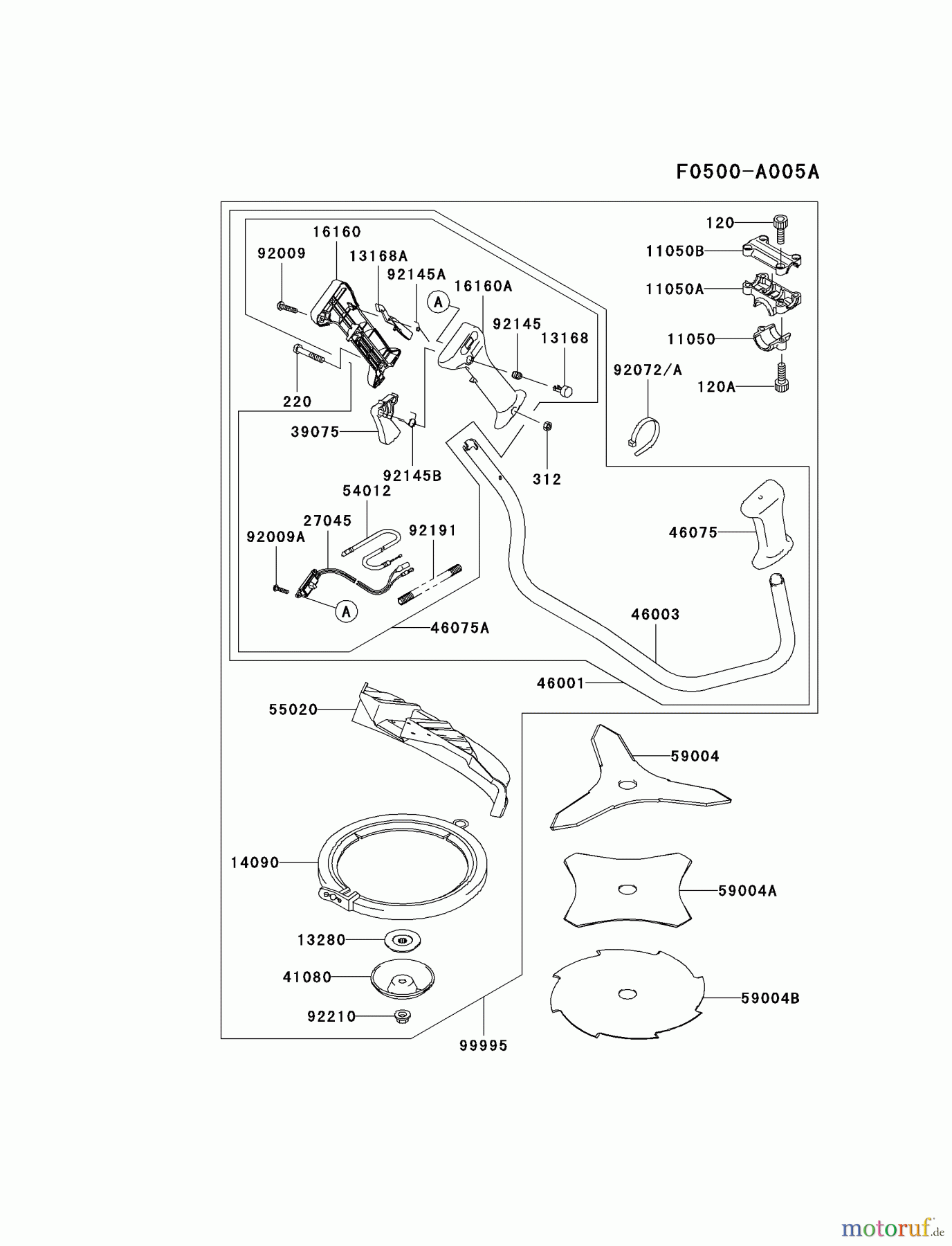  Kawasaki Geräte Trimmer, Faden / Bürste HA034F-AS01 (KBL34A) - Kawasaki Brush Cutter OPTIONAL PARTS #1