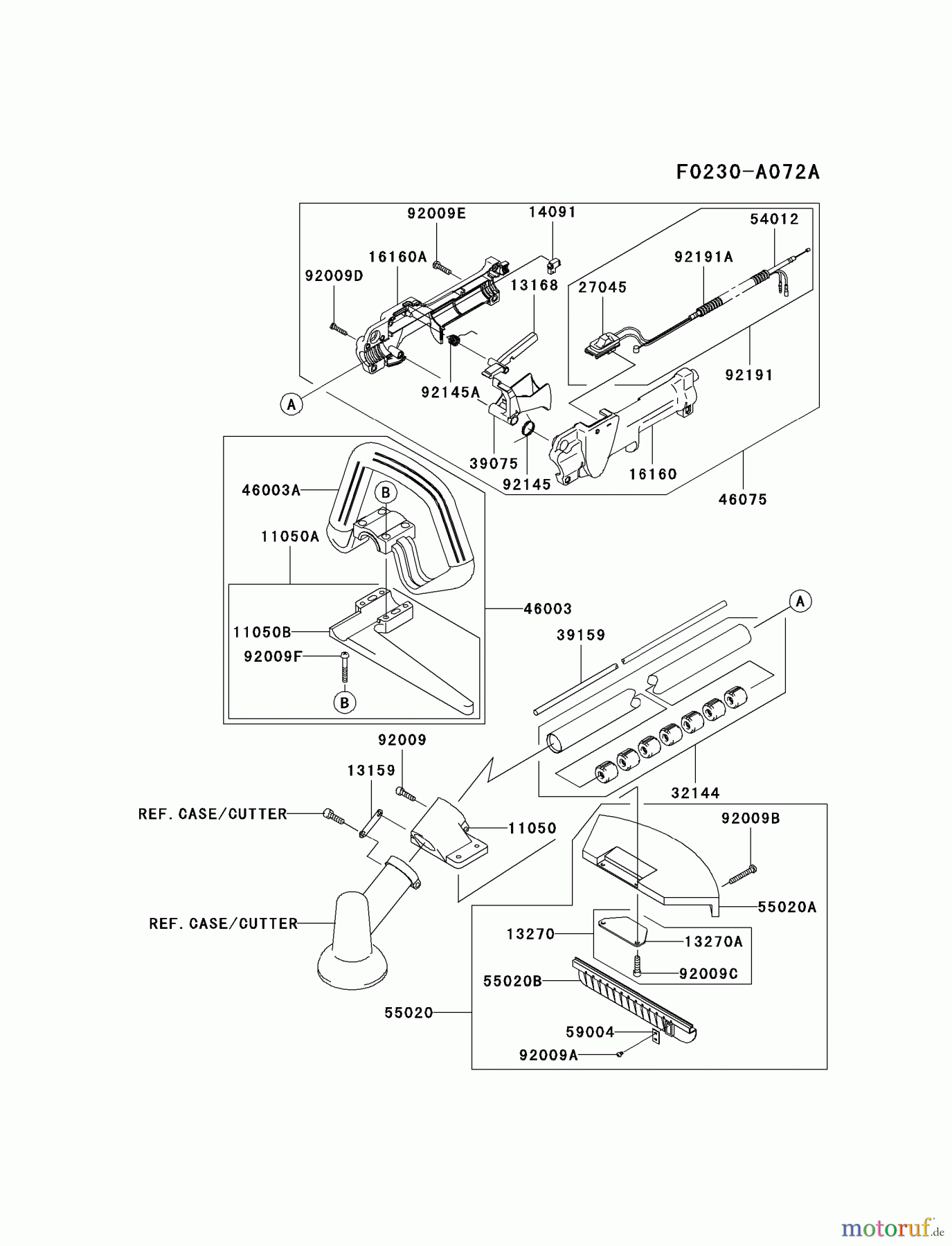  Kawasaki Geräte Trimmer, Faden / Bürste KBL27A-A1 (KBL27A) - Kawasaki Brush Cutter PIPE/HANDLE/GUARD