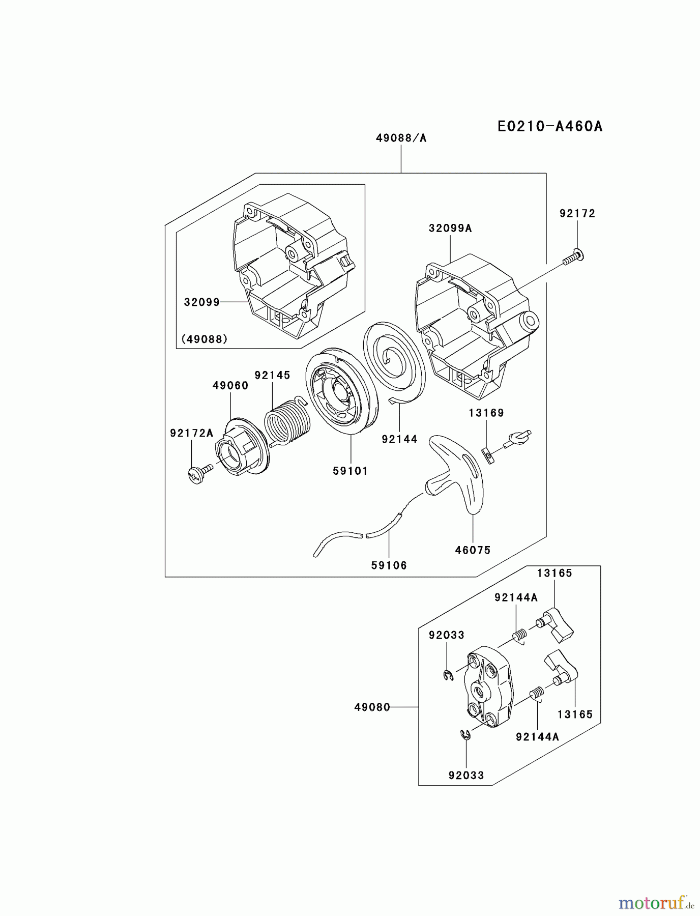  Kawasaki Geräte Trimmer, Faden / Bürste KBL35A-A1 (KBL35A) - Kawasaki Brush Cutter STARTER