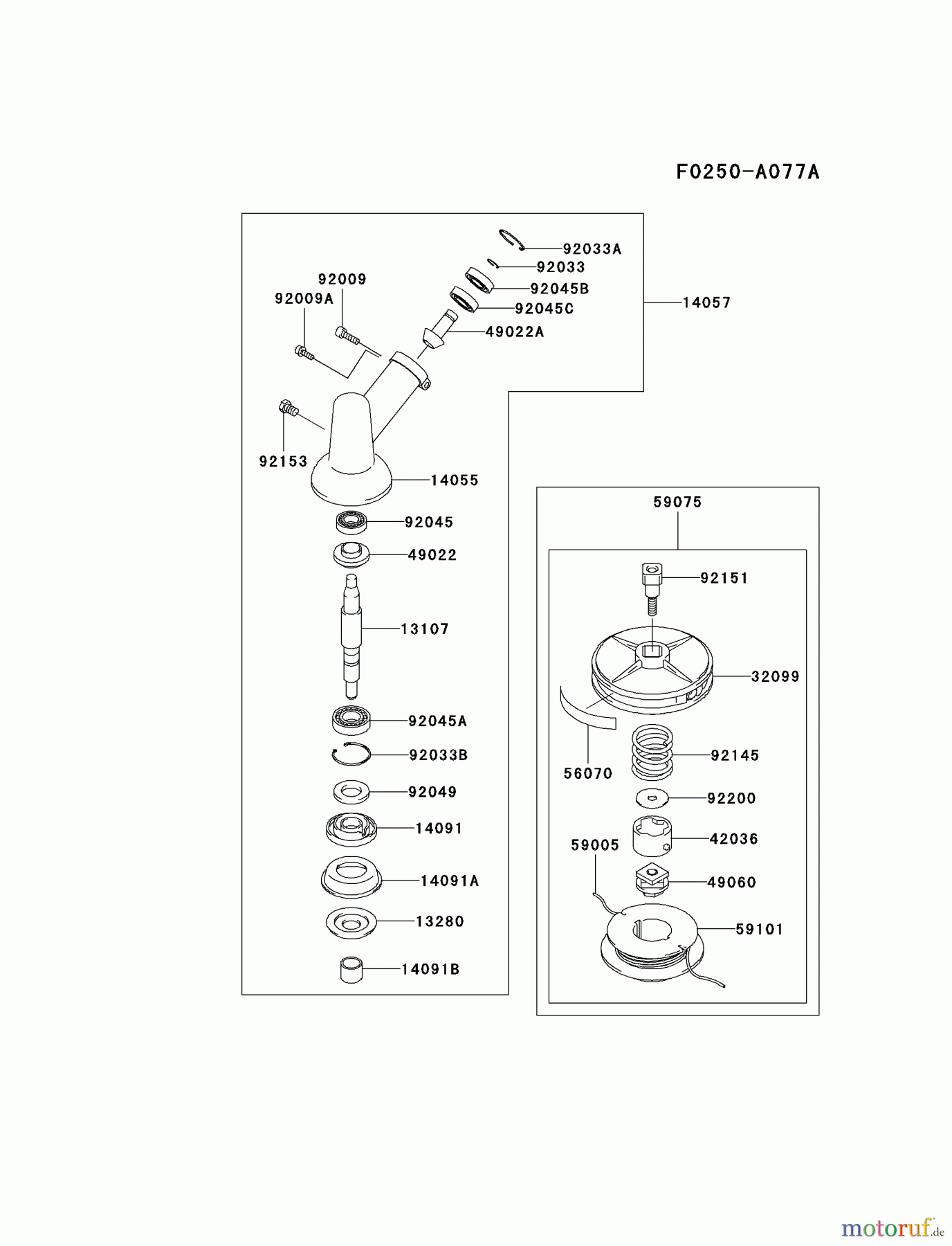  Kawasaki Geräte Trimmer, Faden / Bürste KGT27A-A1 (KGT27A) - Kawasaki Grass Trimmer CASE/CUTTER