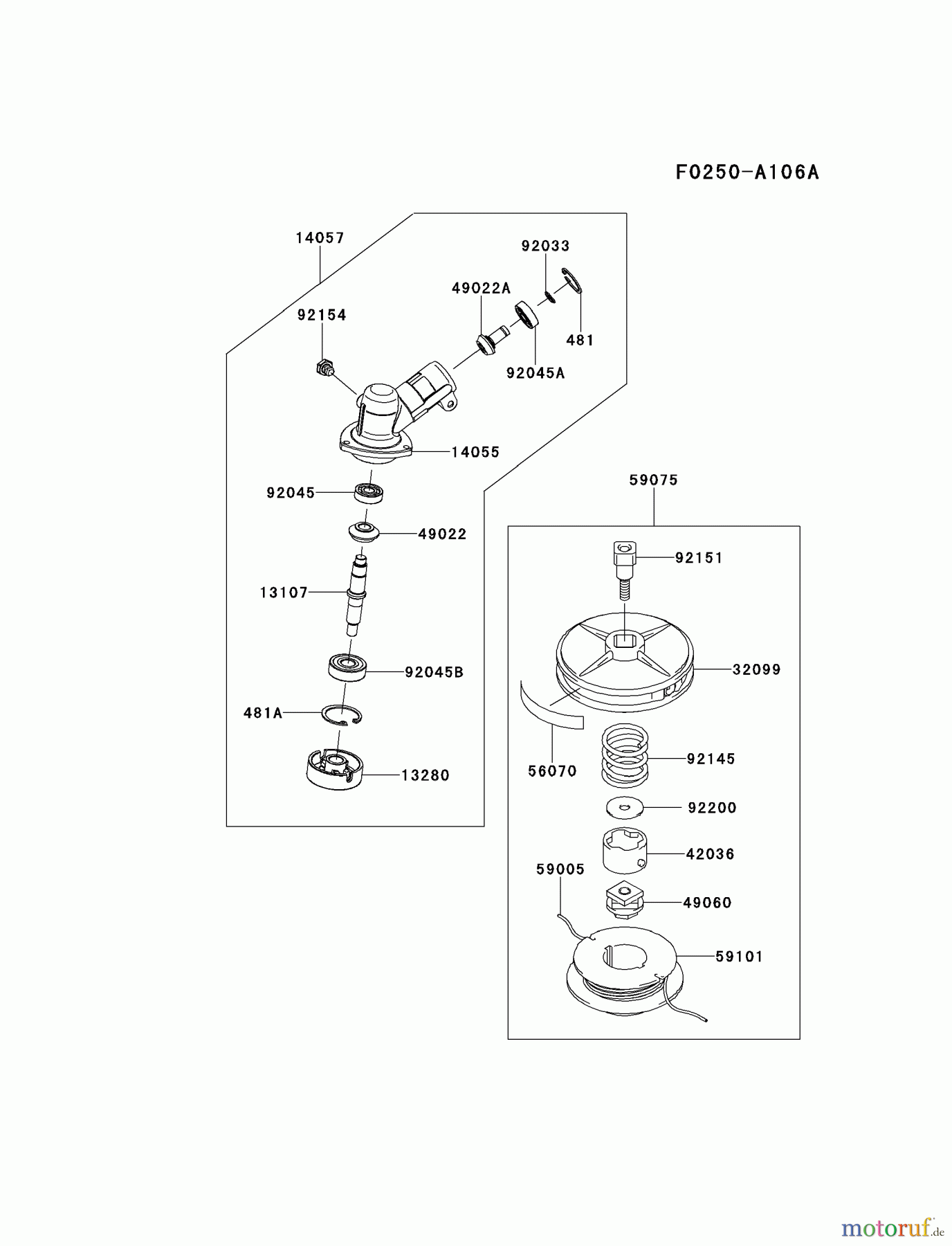  Kawasaki Geräte Trimmer, Faden / Bürste KGT35B-A2 (KGT35B) - Kawasaki Grass Trimmer CASE/CUTTER