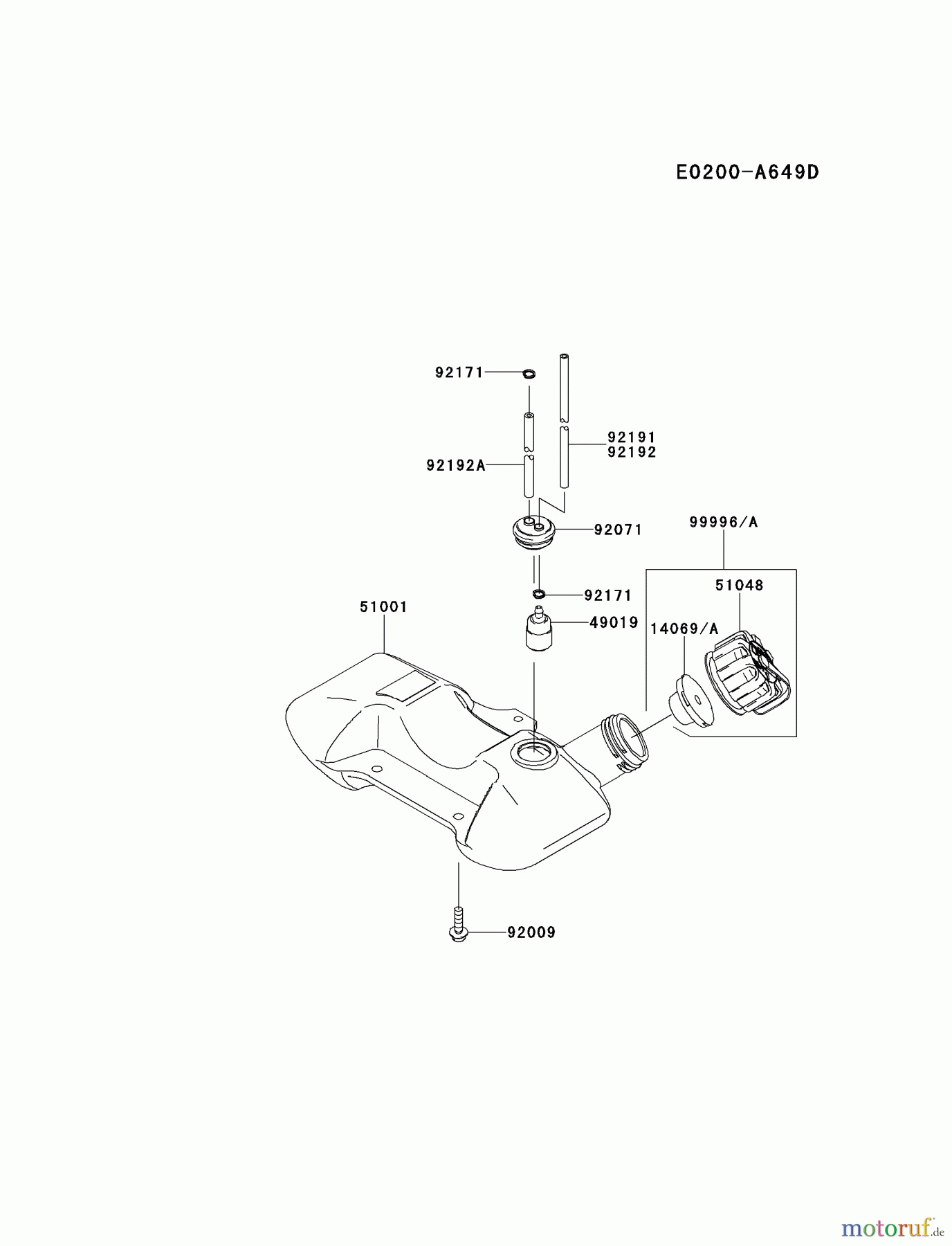  Kawasaki Geräte Trimmer, Faden / Bürste KGT35B-A1 (KGT35B) - Kawasaki Grass Trimmer FUEL-TANK/FUEL-VALVE