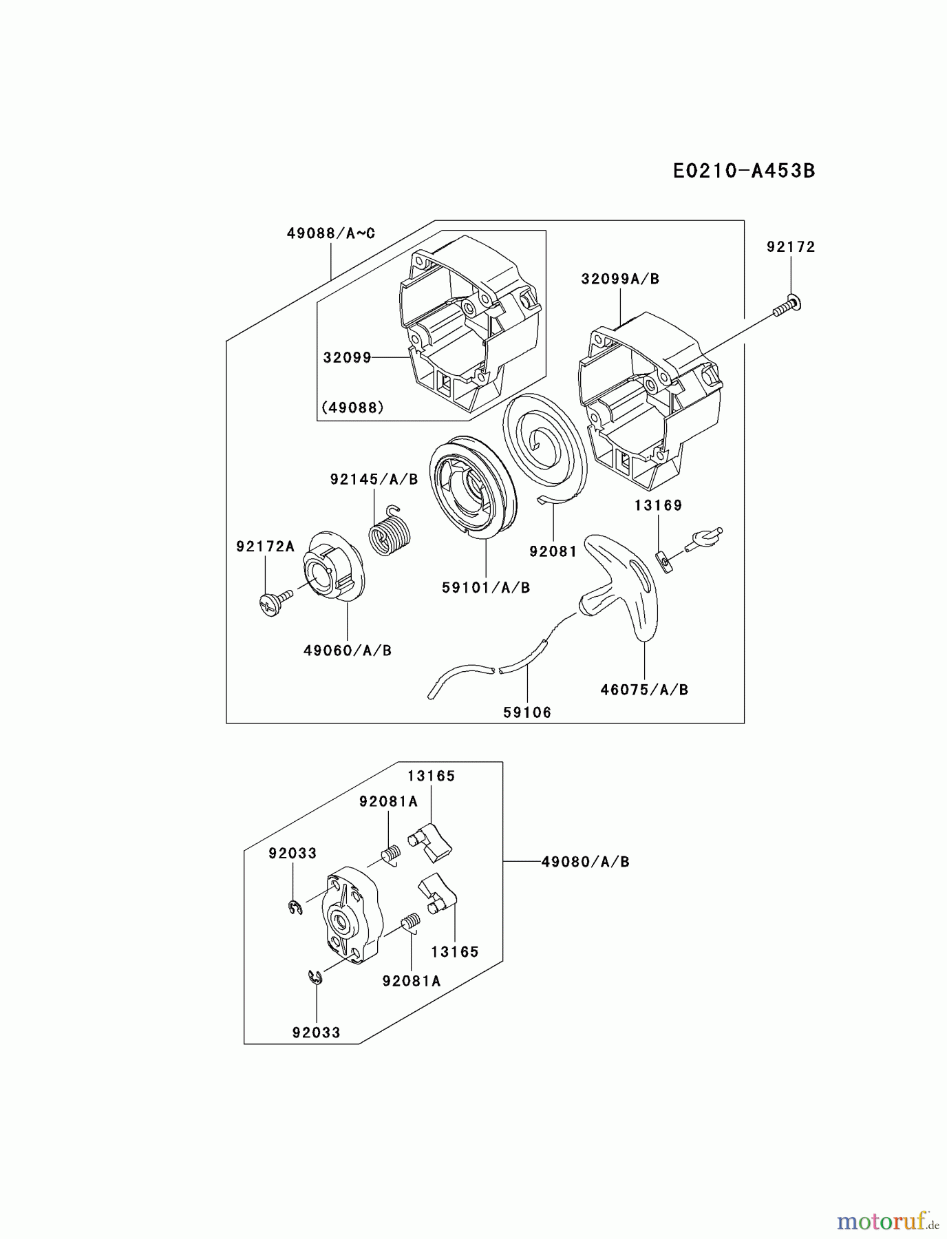  Kawasaki Geräte Trimmer, Faden / Bürste KTF27A-A2 (KTF27A) - Kawasaki Grass Trimmer STARTER