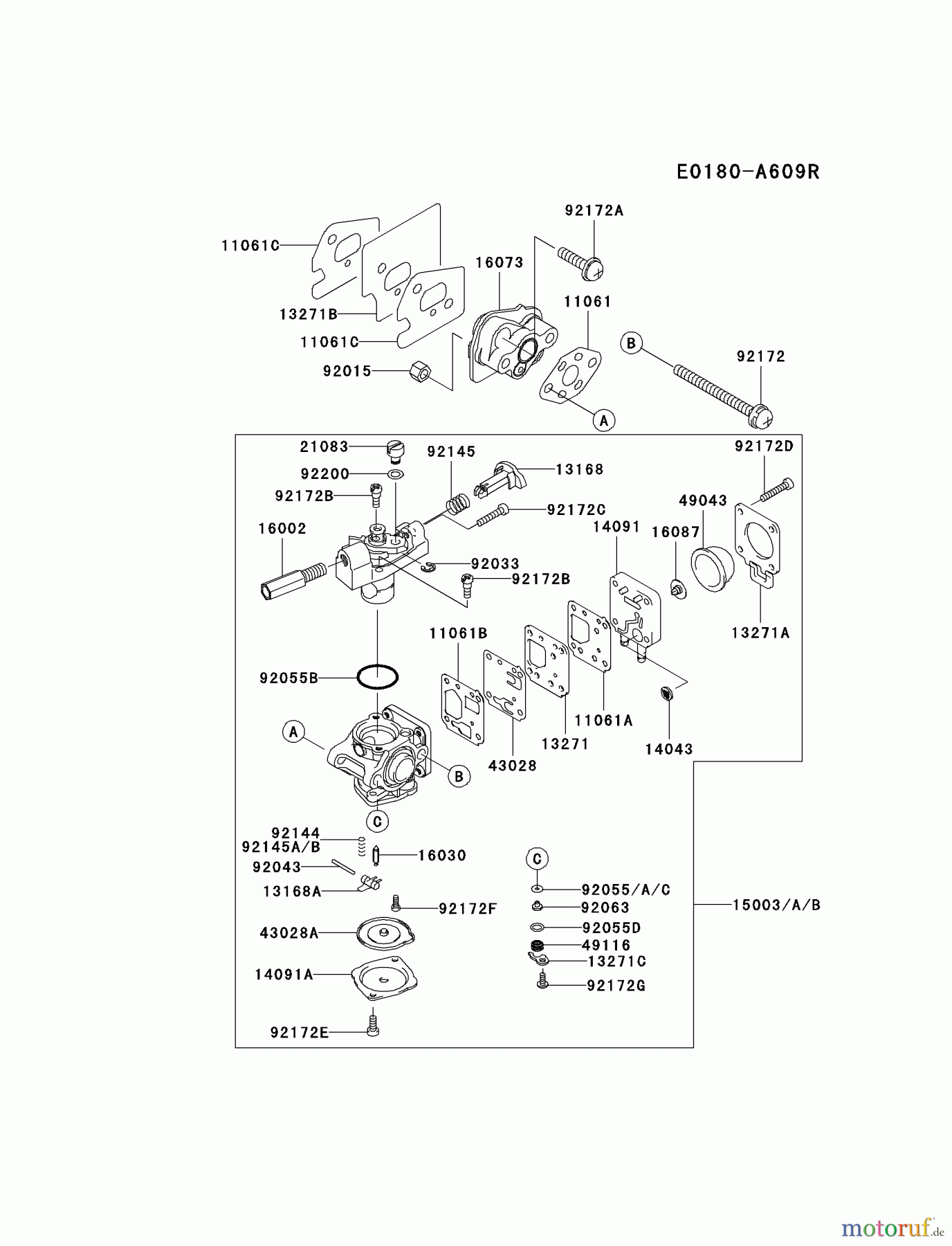  Kawasaki Geräte Trimmer, Faden / Bürste KTR27A-A2 (KTR27A) - Kawasaki Grass Trimmer CARBURETOR #2