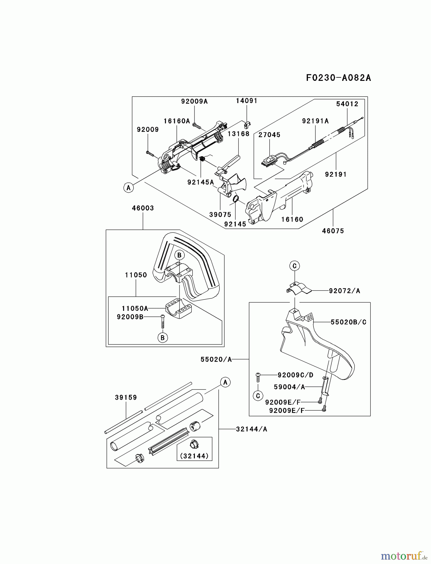  Kawasaki Geräte Trimmer, Faden / Bürste KTR27A-A4 (KTR27A) - Kawasaki Grass Trimmer PIPE/HANDLE/GUARD