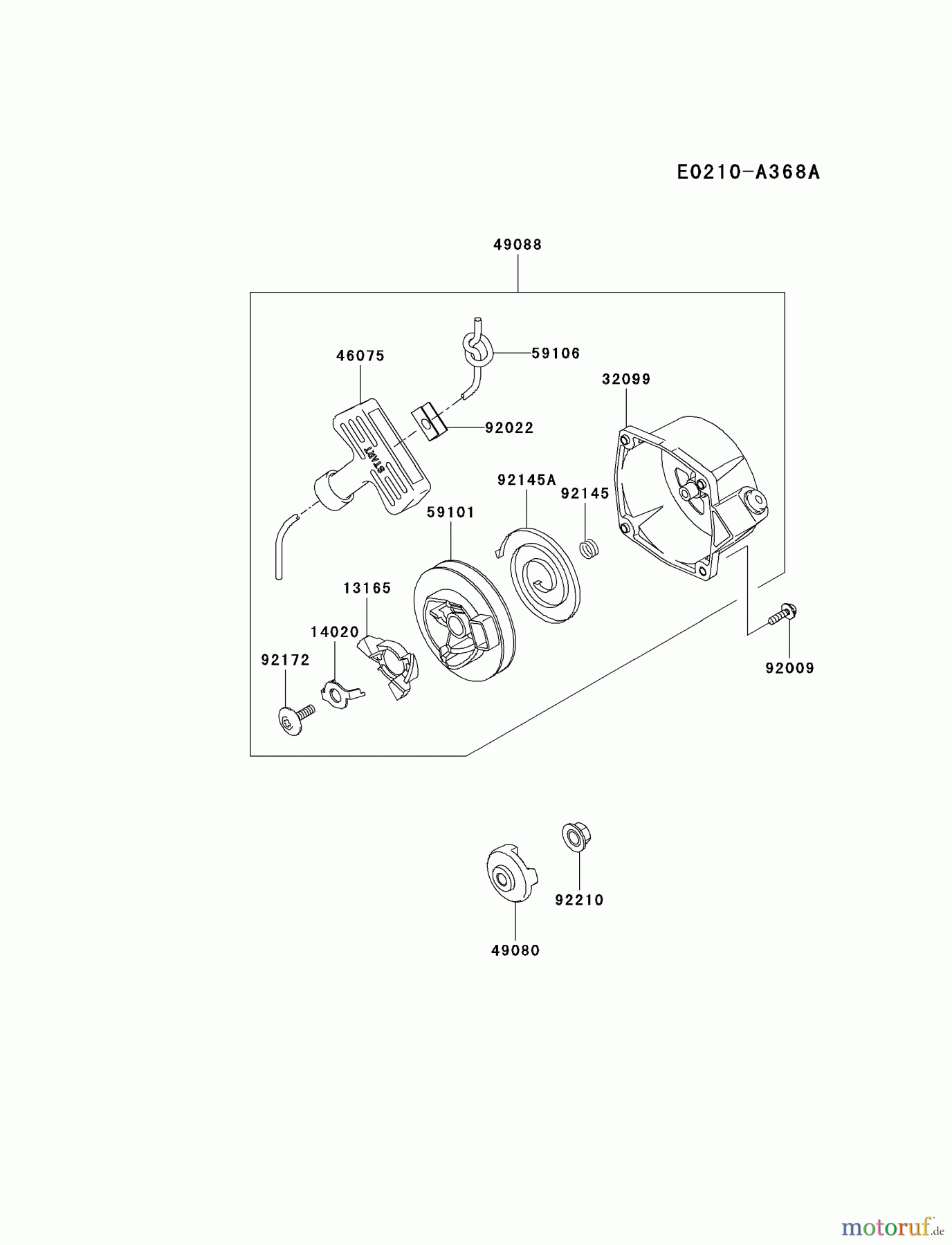  Kawasaki Geräte Bläser / Sauger / Häcksler / Zerkleinerer KRB750A-A3 (KRB750A) - Kawasaki Backpack Blower STARTER