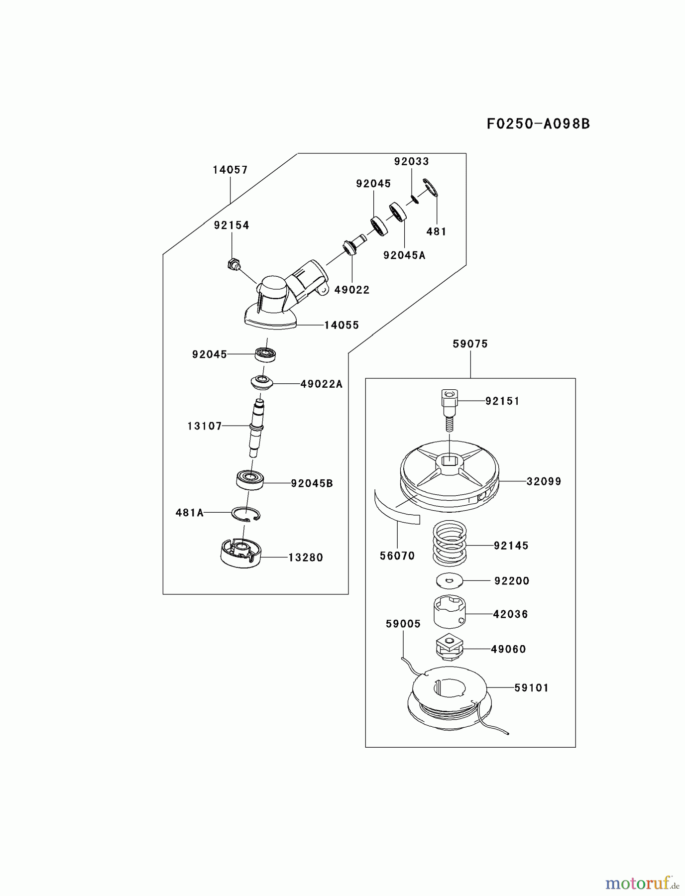  Kawasaki Geräte Trimmer, Faden / Bürste HA027X-AS00 (KGT27C) - Kawasaki Grass Trimmer CASE/CUTTER