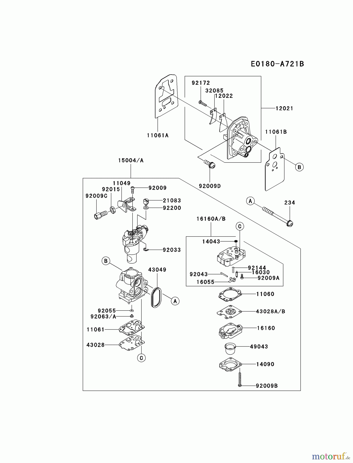  Kawasaki Geräte Kantenschneider KEL27B-A1 (KEL27B) - Kawasaki Edger CARBURETOR