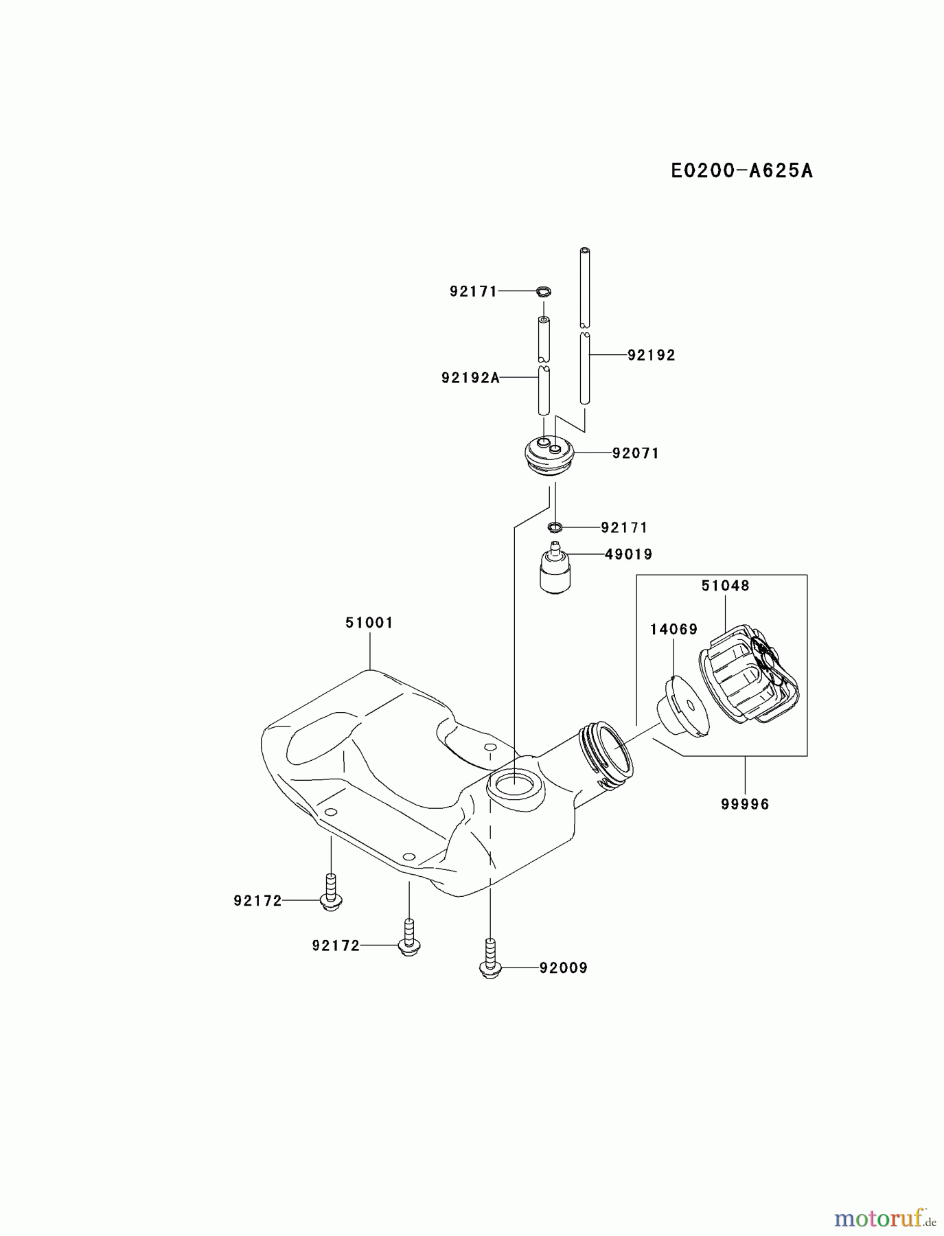  Kawasaki Geräte Trimmer, Faden / Bürste KBL27B-A2 (KBL27B) - Kawasaki Brush Cutter FUEL-TANK/FUEL-VALVE