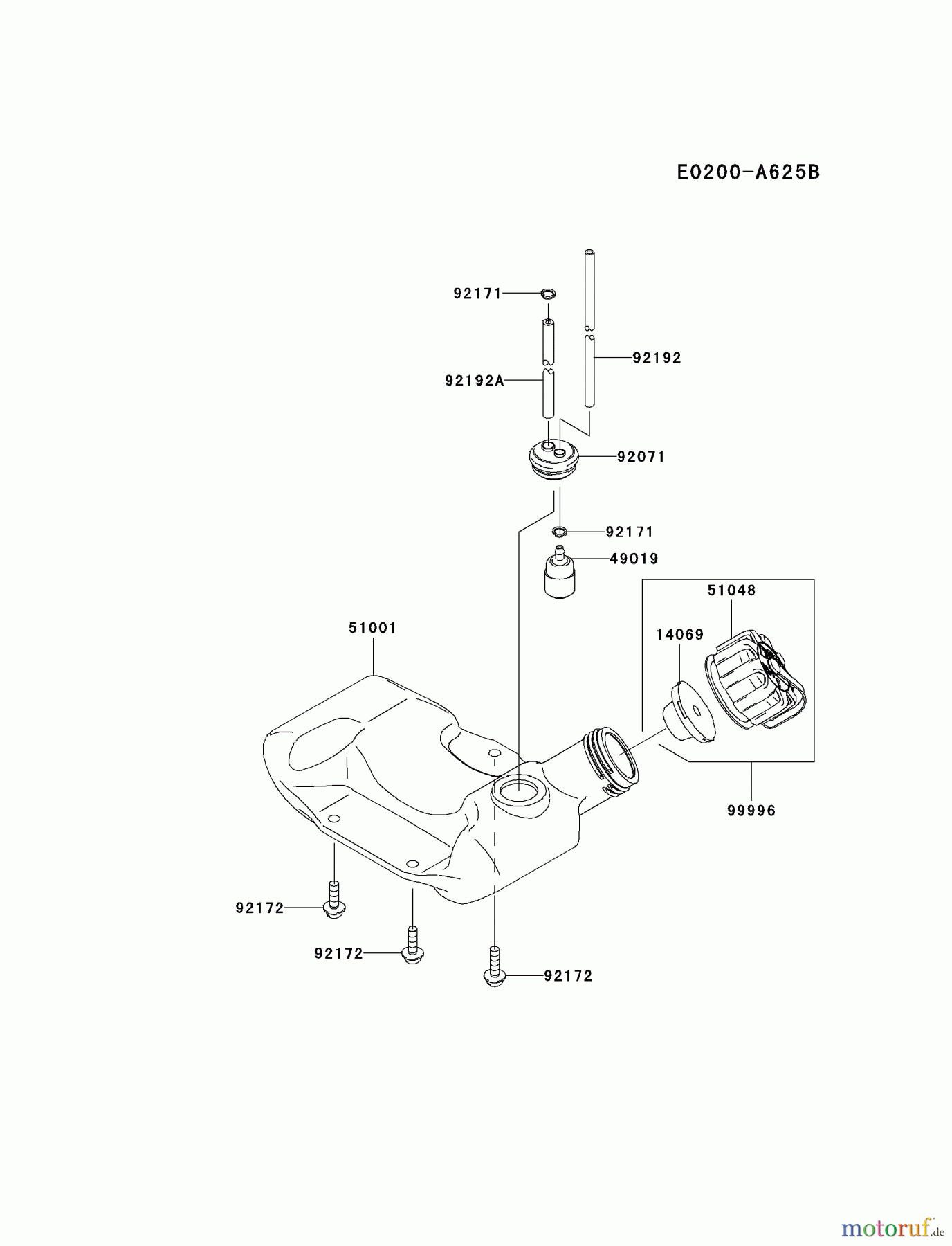  Kawasaki Geräte Trimmer, Faden / Bürste HA027X-AS00 (KGT27C) - Kawasaki Grass Trimmer FUEL-TANK/FUEL-VALVE