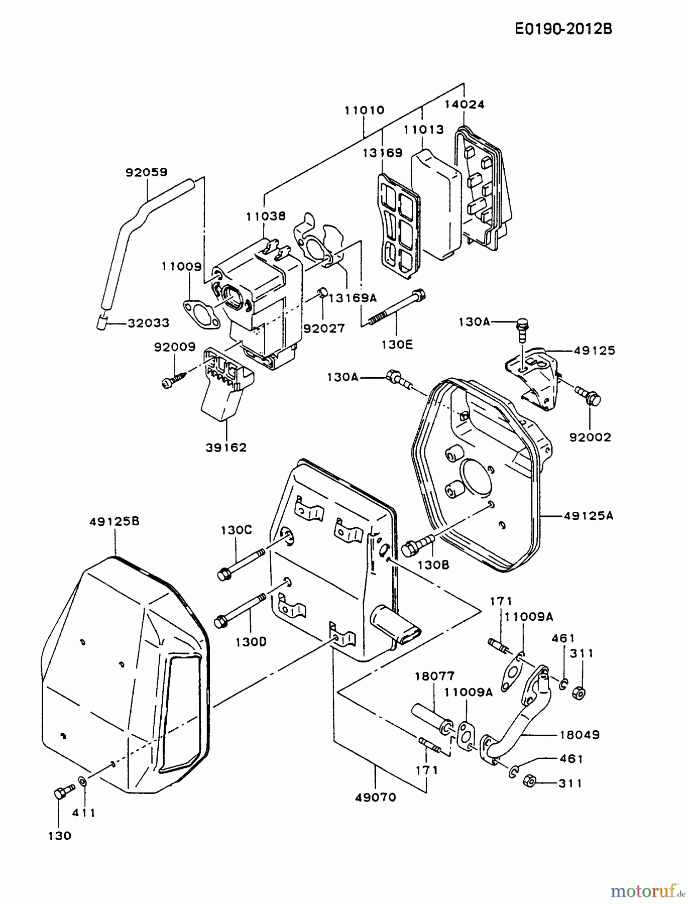  Kawasaki Geräte Stromerzeuger GA550A-CS00 (GA550A) - Kawasaki Generator AIR-FILTER/MUFFLER