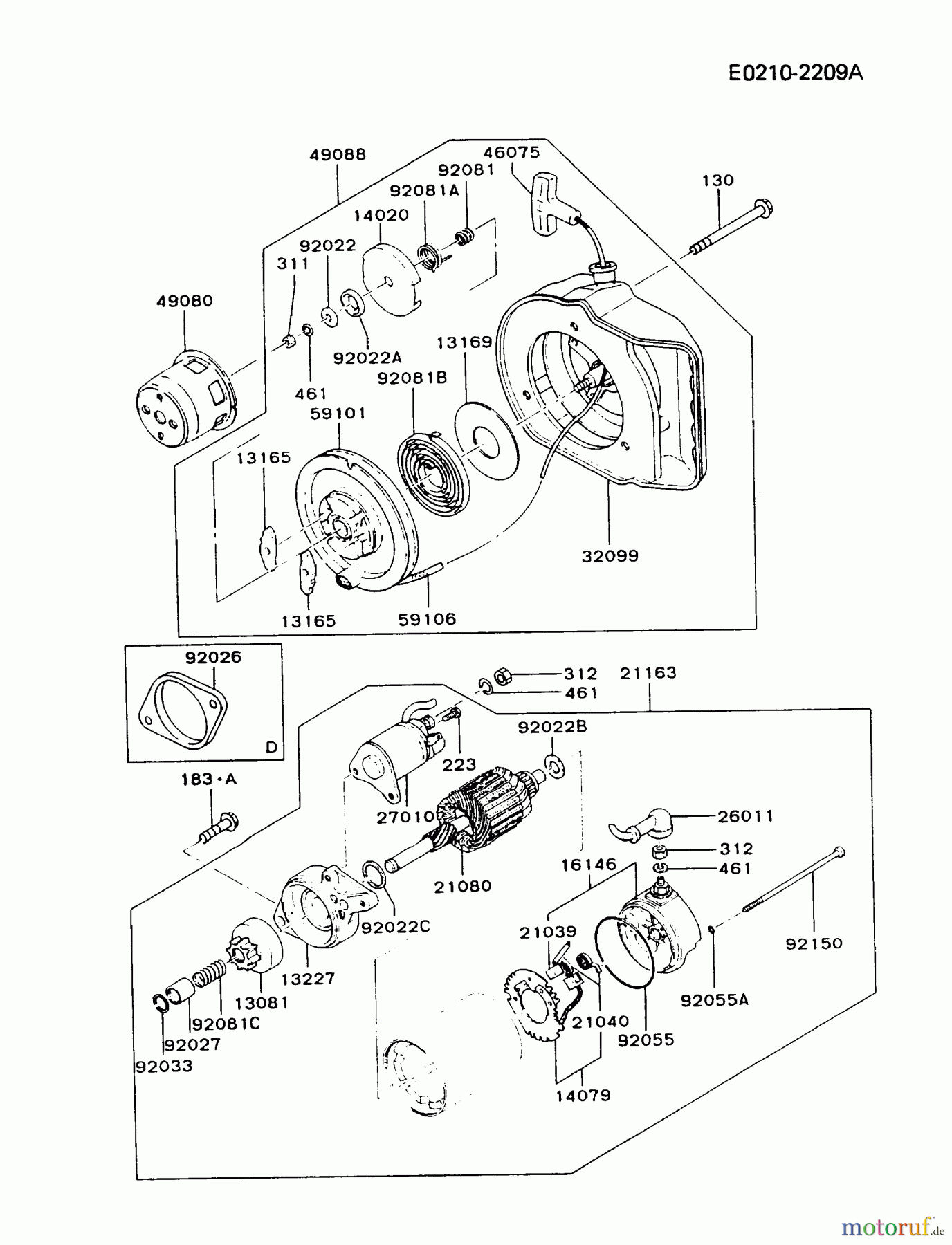  Kawasaki Geräte Stromerzeuger GAH20A-CS00 (GA3200A) - Kawasaki Generator STARTER