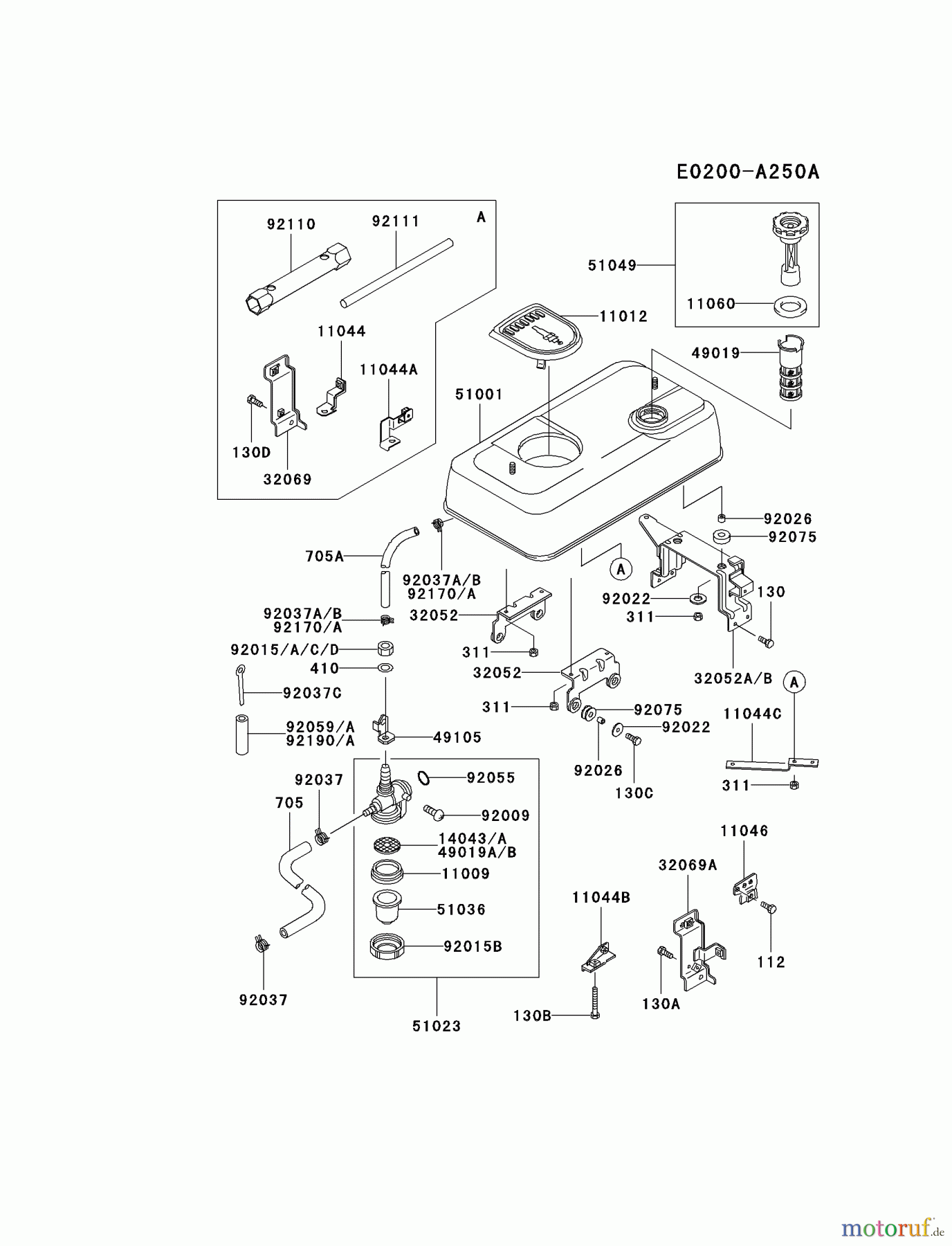  Kawasaki Geräte Stromerzeuger GAT00A-AS00 (GA1000A) - Kawasaki Generator FUEL-TANK/FUEL-VALVE #2