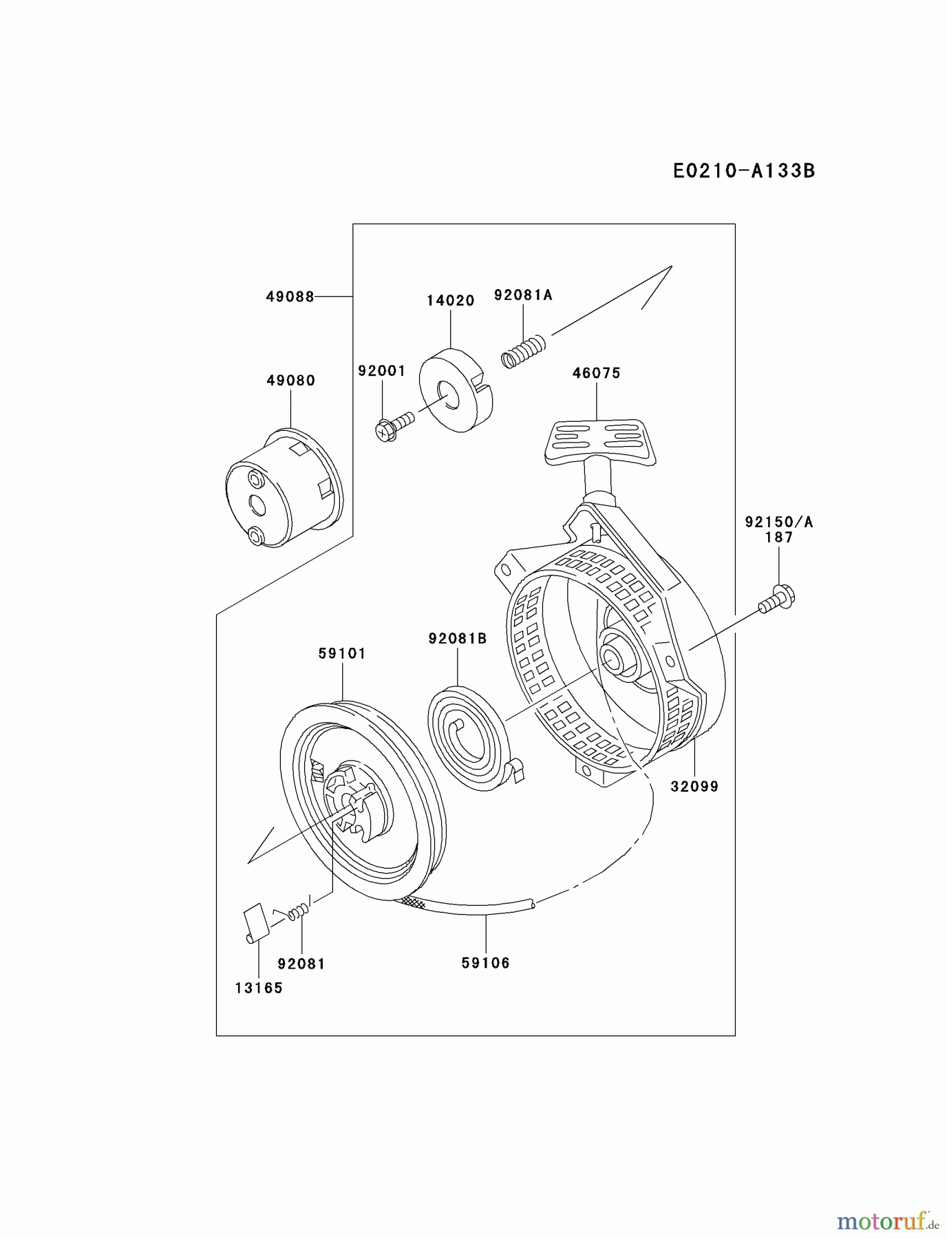  Kawasaki Geräte Stromerzeuger GAT40A-BS00 (GA1400A) - Kawasaki Generator STARTER