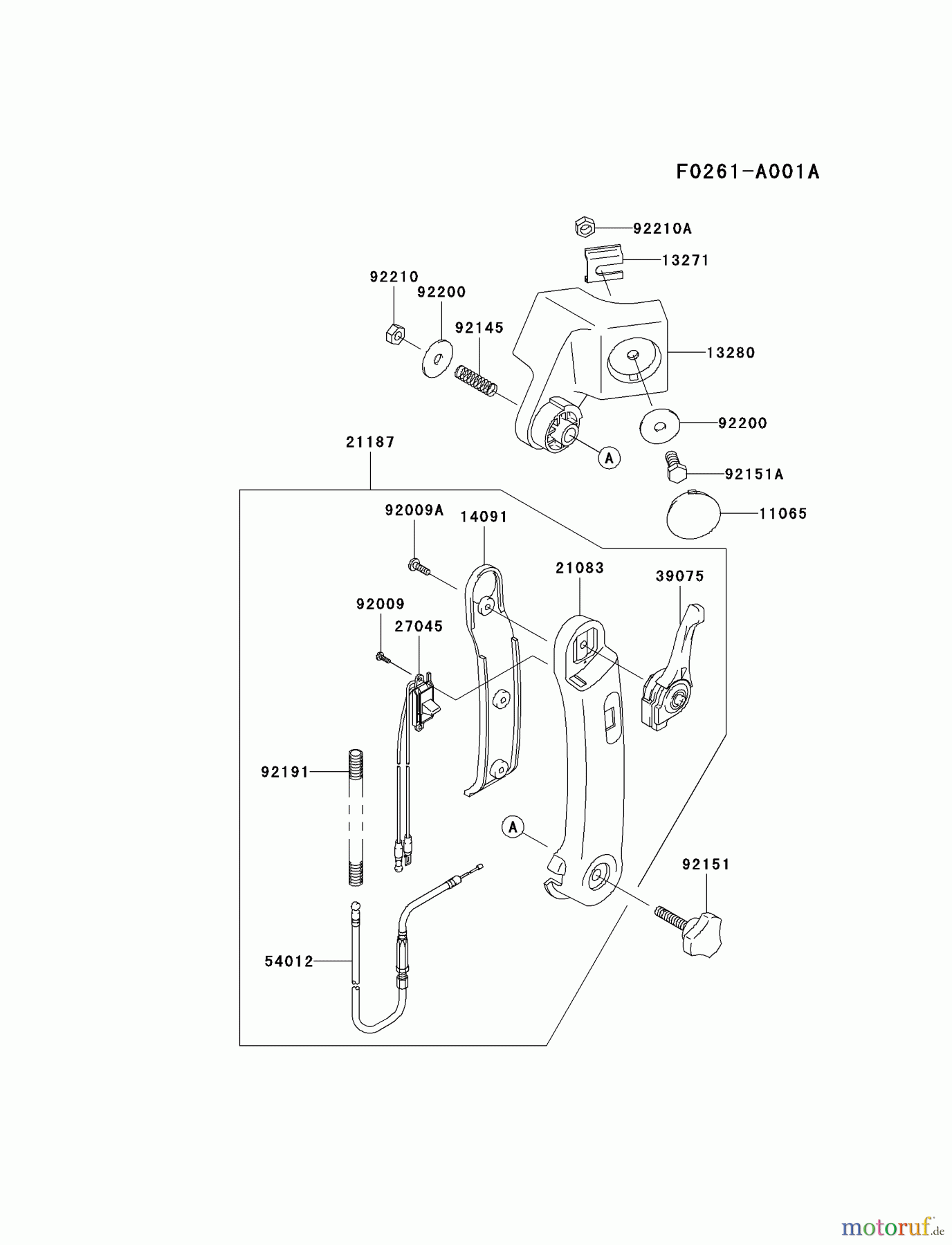  Kawasaki Geräte Bläser / Sauger / Häcksler / Zerkleinerer HG400A-AS00 (KRB400A) - Kawasaki Backpack Blower CONTROL-EQUIPMENT