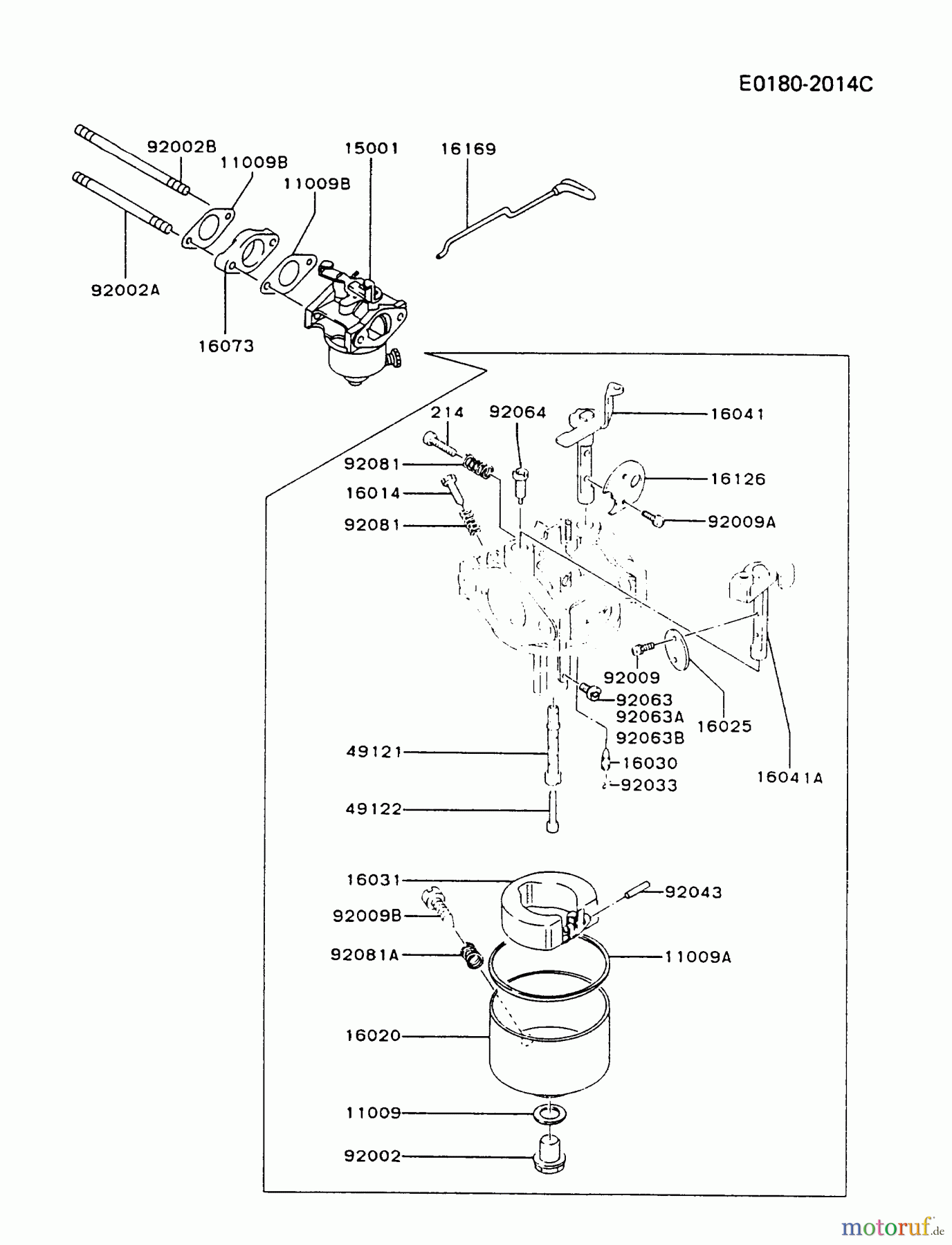  Kawasaki Geräte Stromerzeuger GAW30A-DS00 (GA2300A) - Kawasaki Generator CARBURETOR