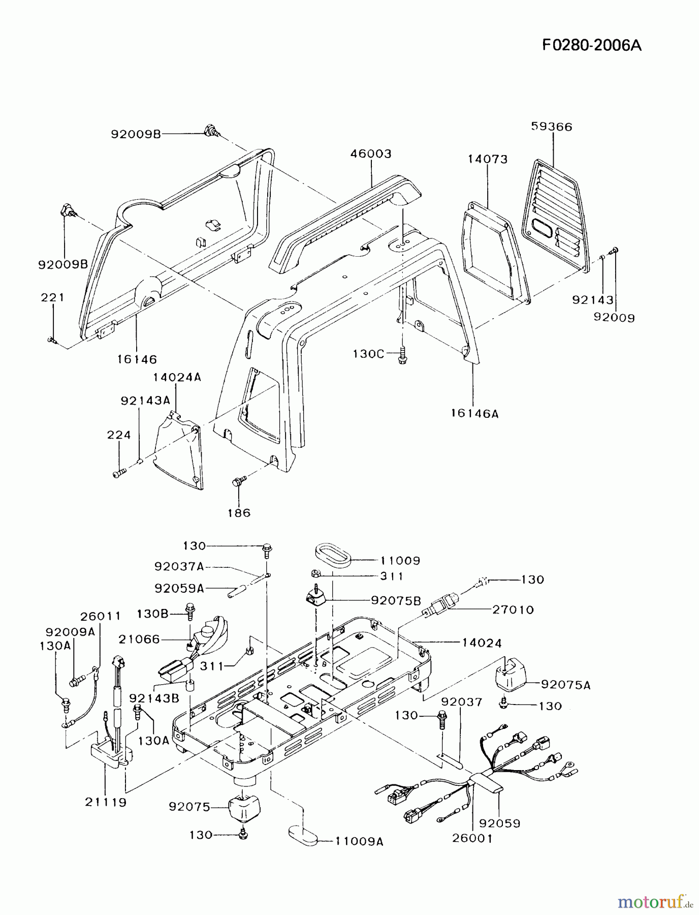  Kawasaki Geräte Stromerzeuger GD700A-AS00 (GD700A) - Kawasaki Generator FRAME