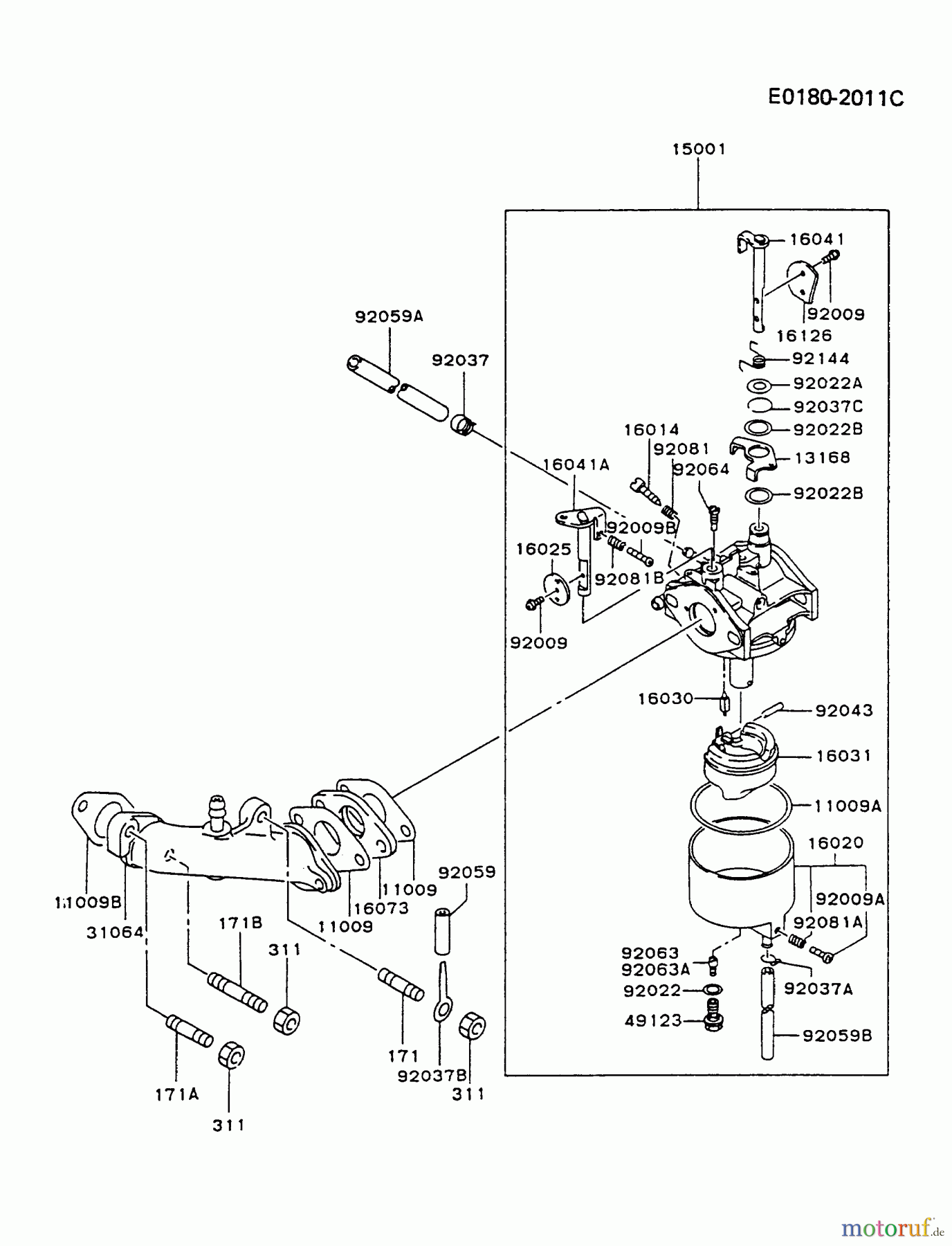  Kawasaki Geräte Stromerzeuger GD700A-BS00 (GD700A) - Kawasaki Generator CARBURETOR