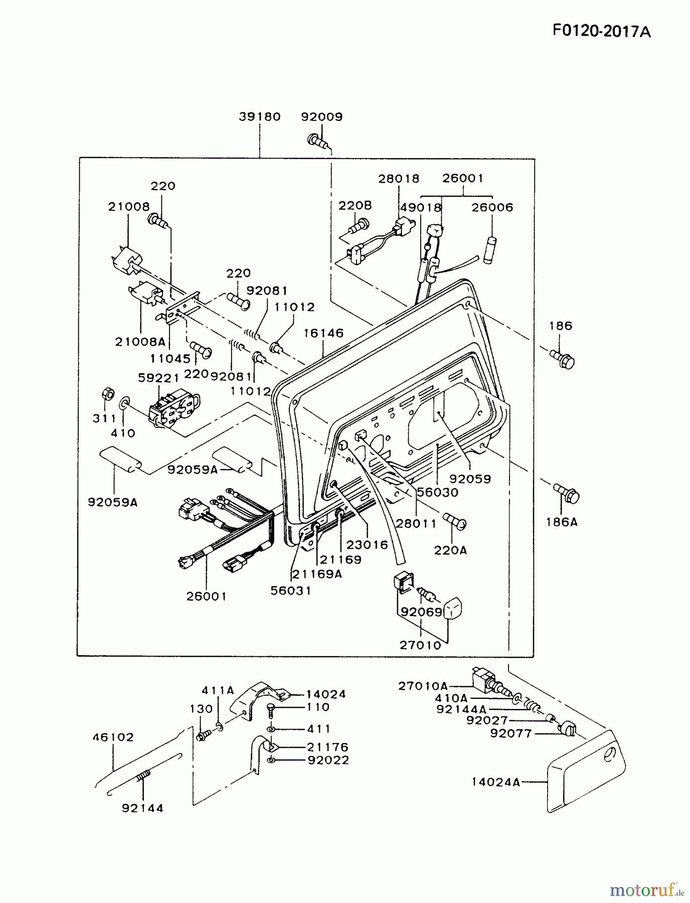  Kawasaki Geräte Stromerzeuger GD700A-BS00 (GD700A) - Kawasaki Generator CONTROL-PANEL