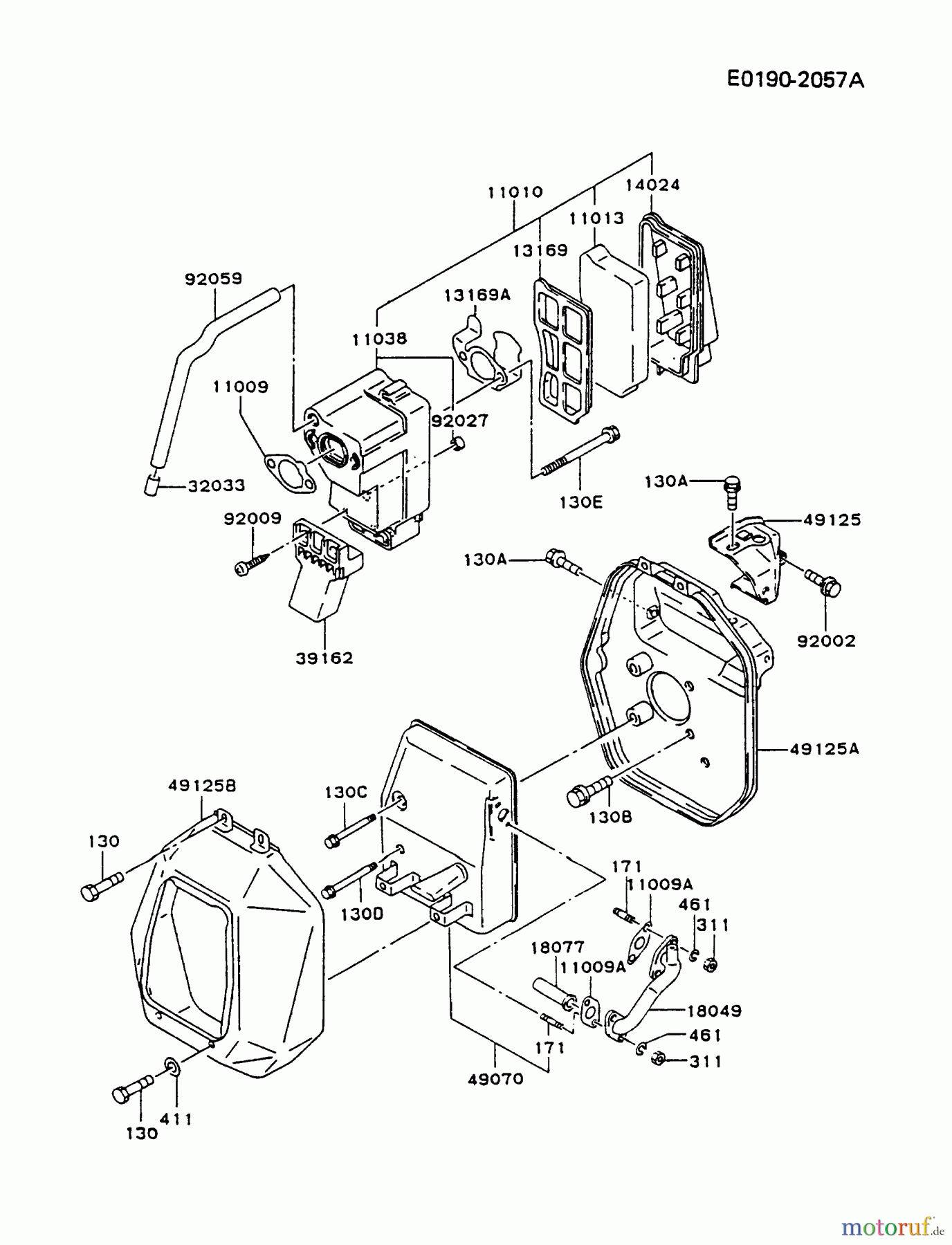  Kawasaki Geräte Stromerzeuger GD700A-BS00 (GD700A) - Kawasaki Generator AIR-FILTER/MUFFLER