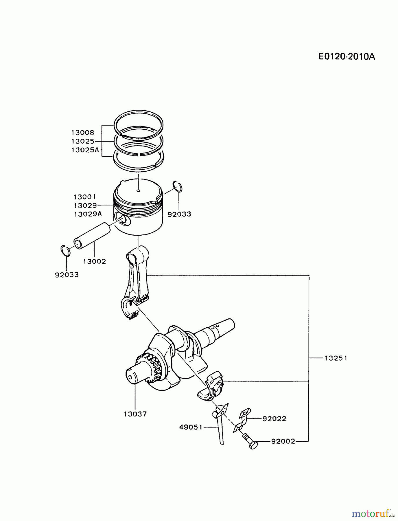  Kawasaki Geräte Stromerzeuger GD700A-AS00 (GD700A) - Kawasaki Generator PISTON/CRANKSHAFT