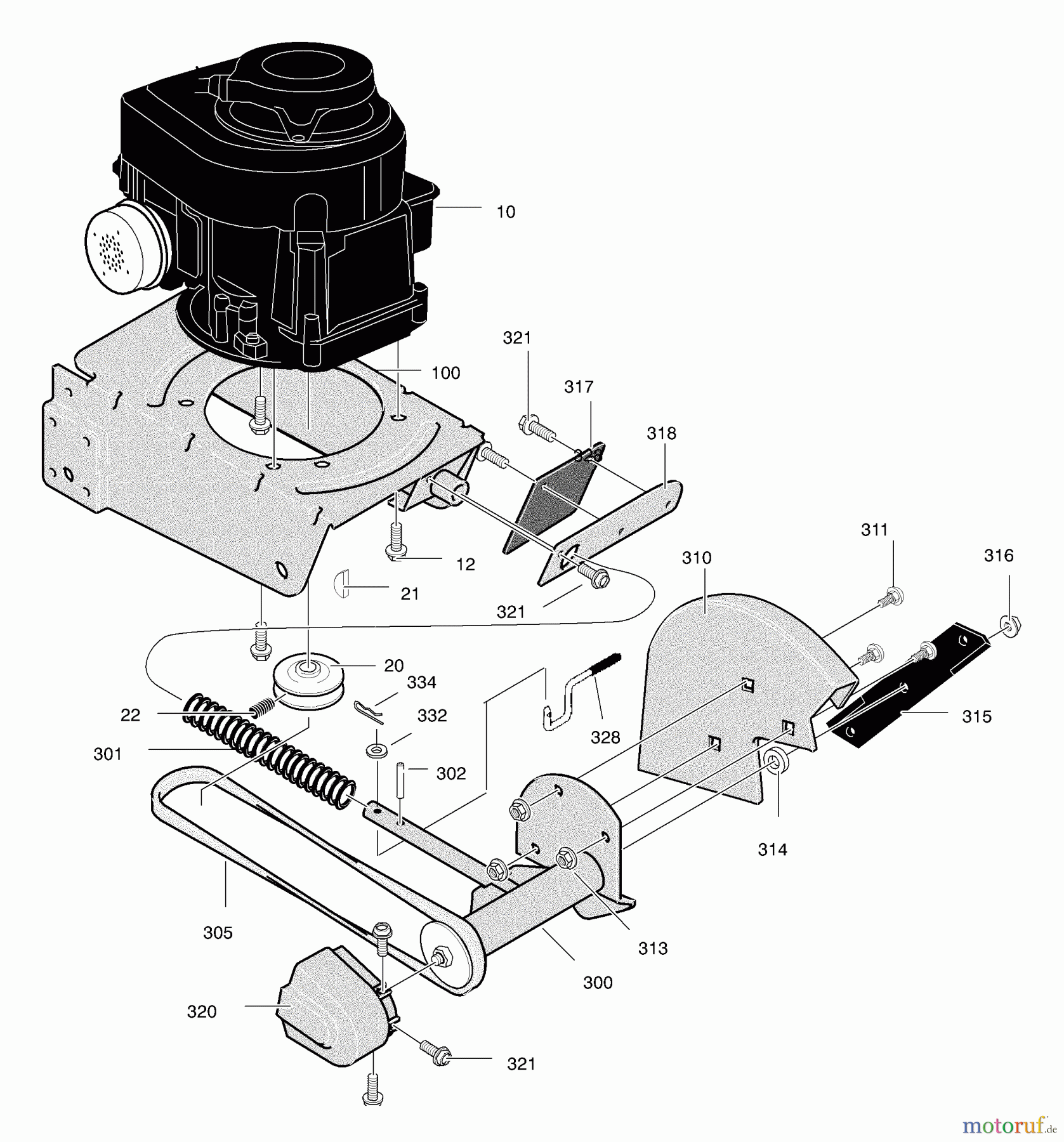  Murray Kantenschneider EV3550x92A - B&S/Murray Edger (2003) (Walmart) Engine & Blade Assembly