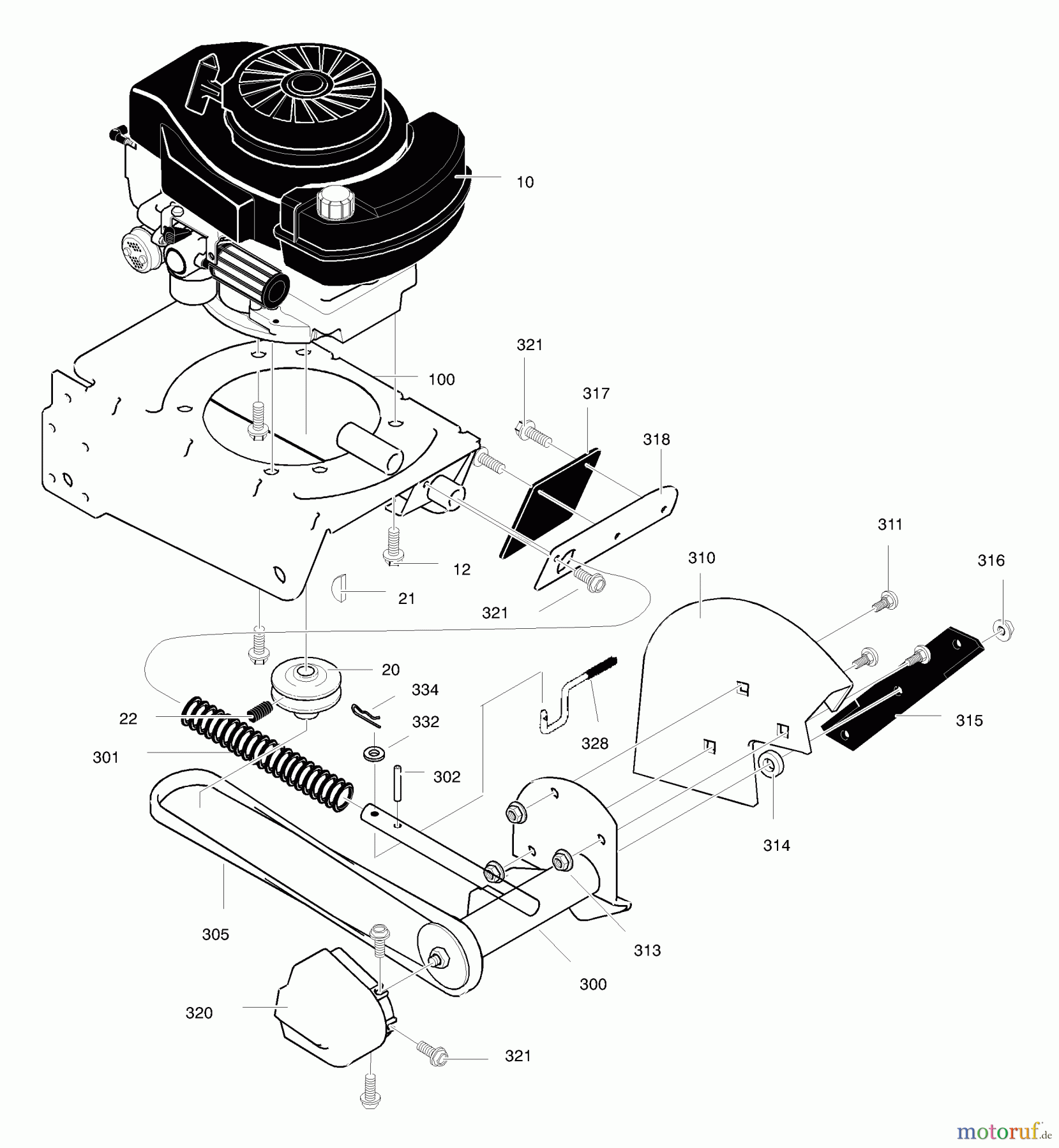  Murray Kantenschneider EV3850x4NA - Murray Edger (2002) Engine Mount & Blade Assembly