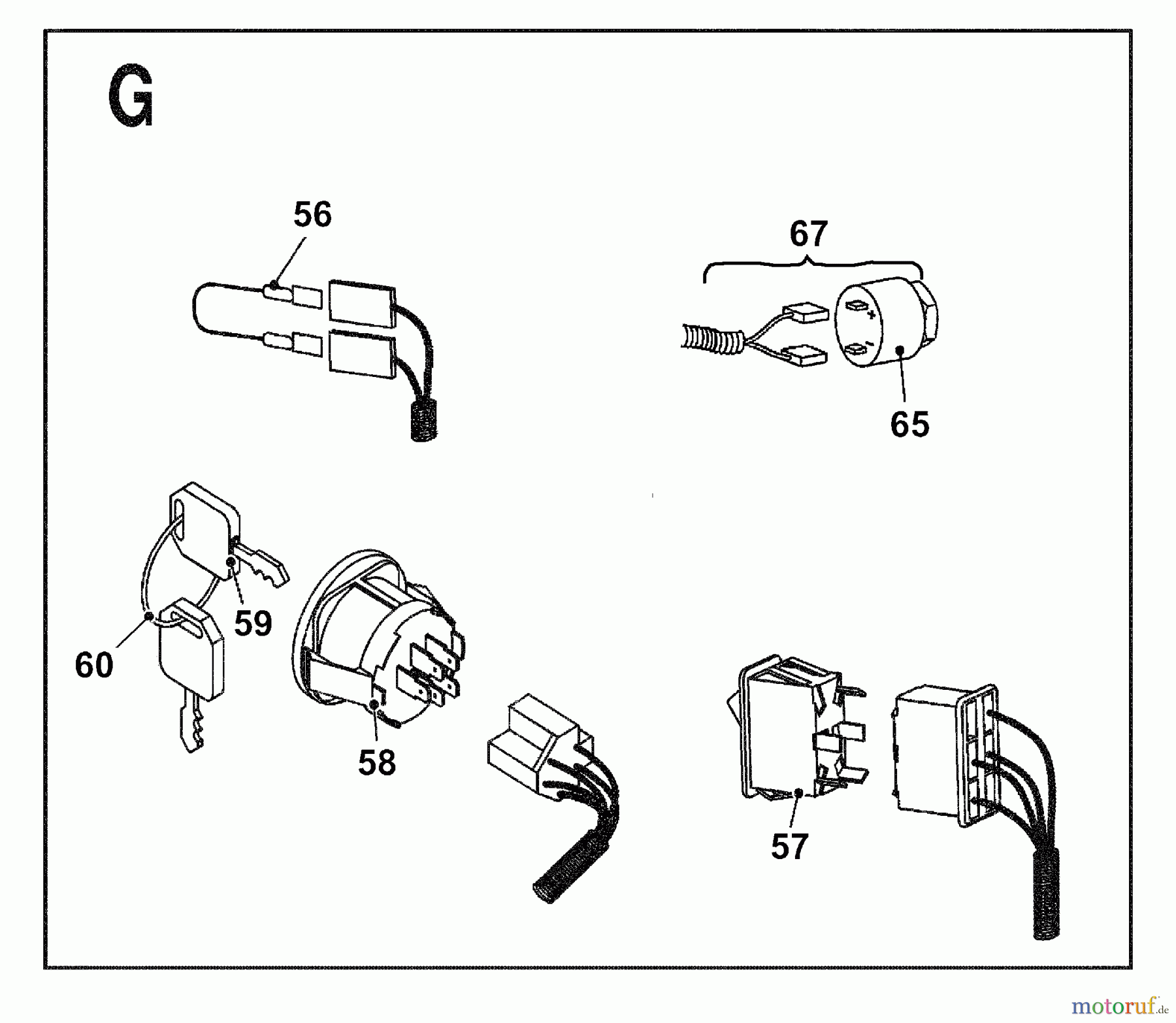  Wolf-Garten Lawn tractors Trac OHV 7 6205000 Series C  (2004) Electric parts