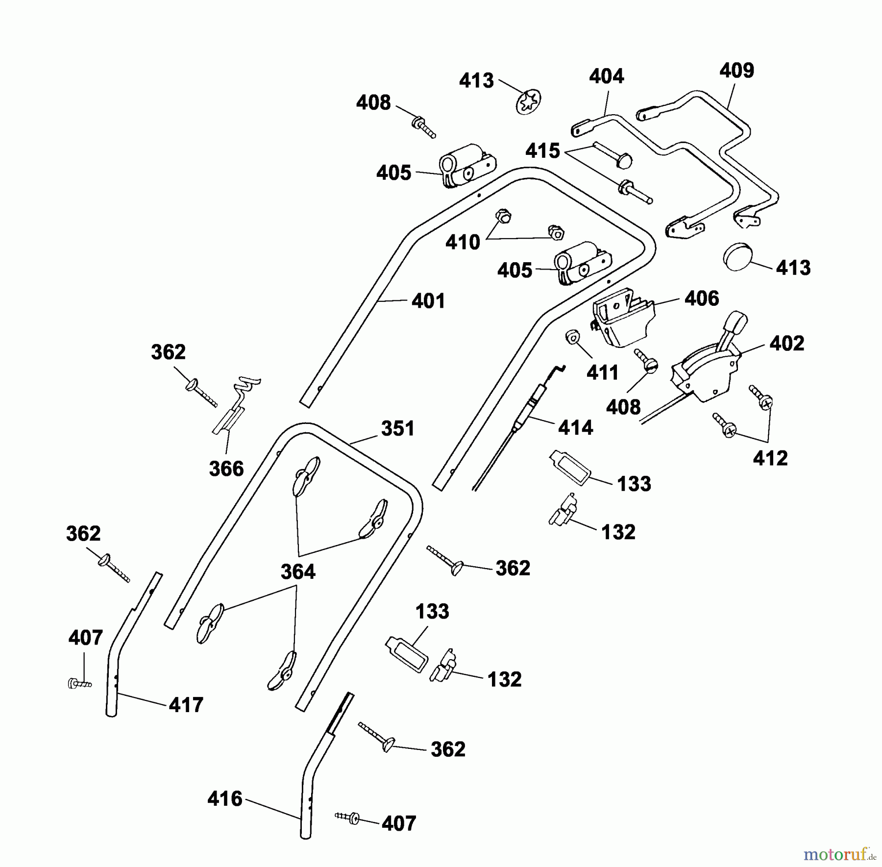  Wolf-Garten Petrol mower Olympia B plus 4005085 Series A  (2003) Handle