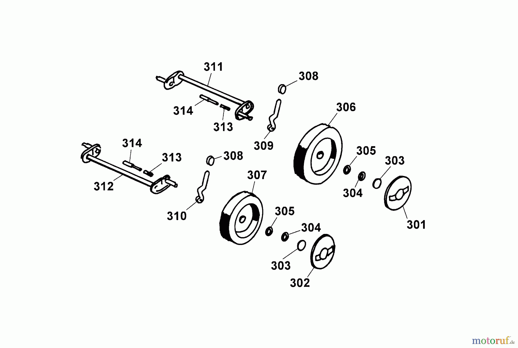  Wolf-Garten Electric mower Olympia E Plus 4906685 Series A  (2003) Wheels, Cutting hight adjustment